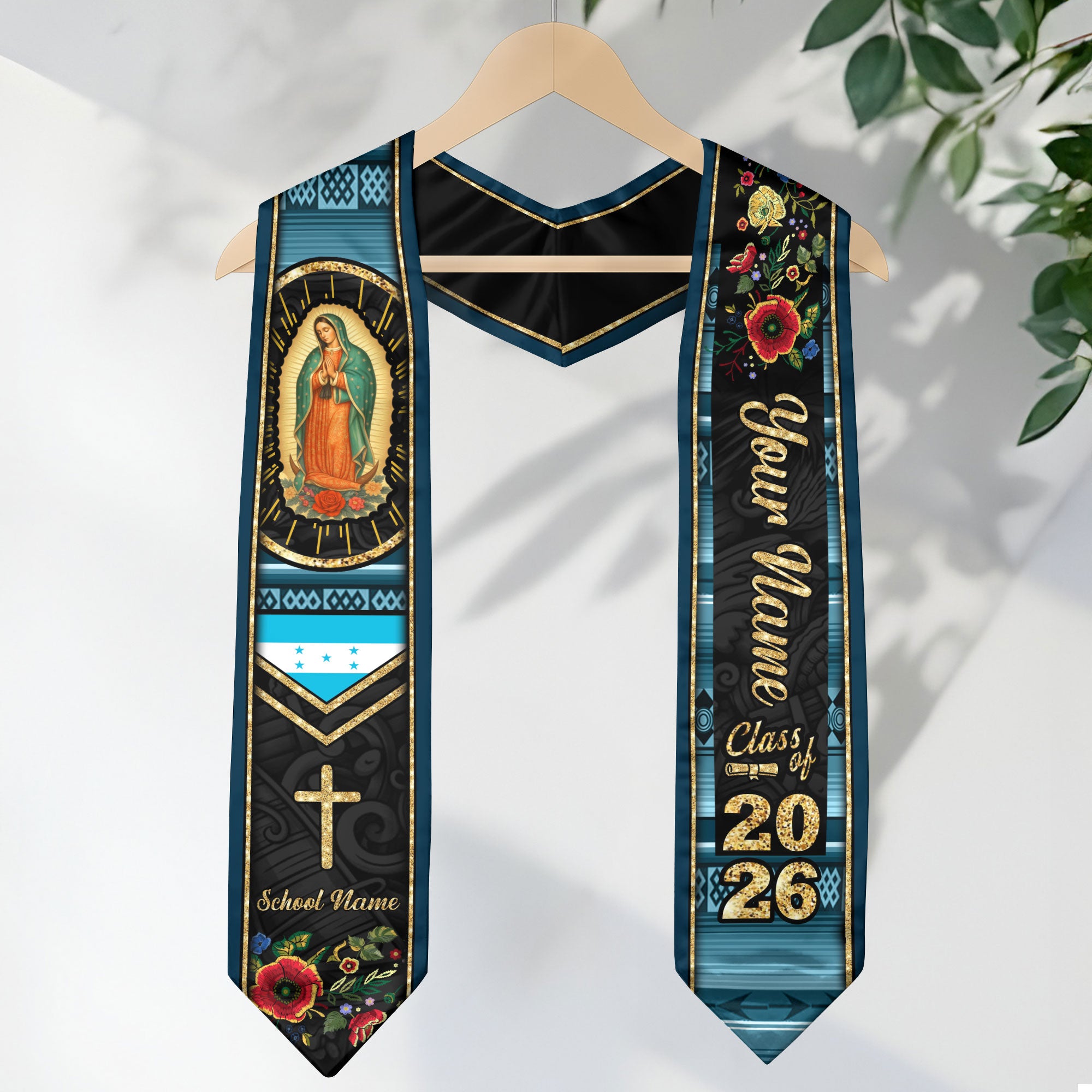 Customized Honduras Graduation Stole with Honduran Flag Inspired Style, Graduation Sash Class of 2026
