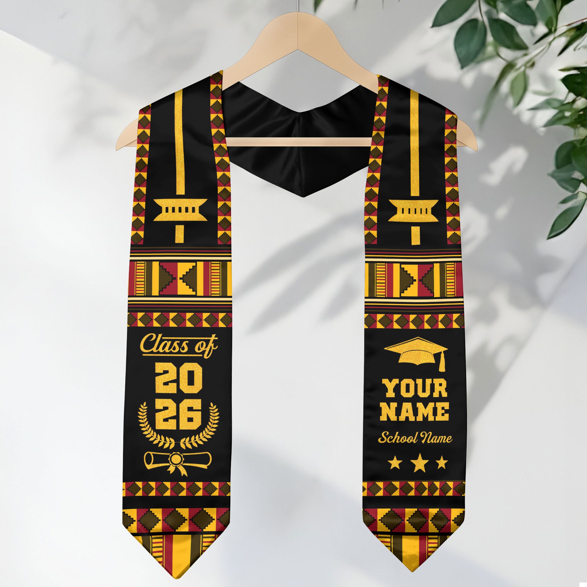 African Flag Graduation Sash 2026, Africa Stole, Tailored Finish for 2026 Grads