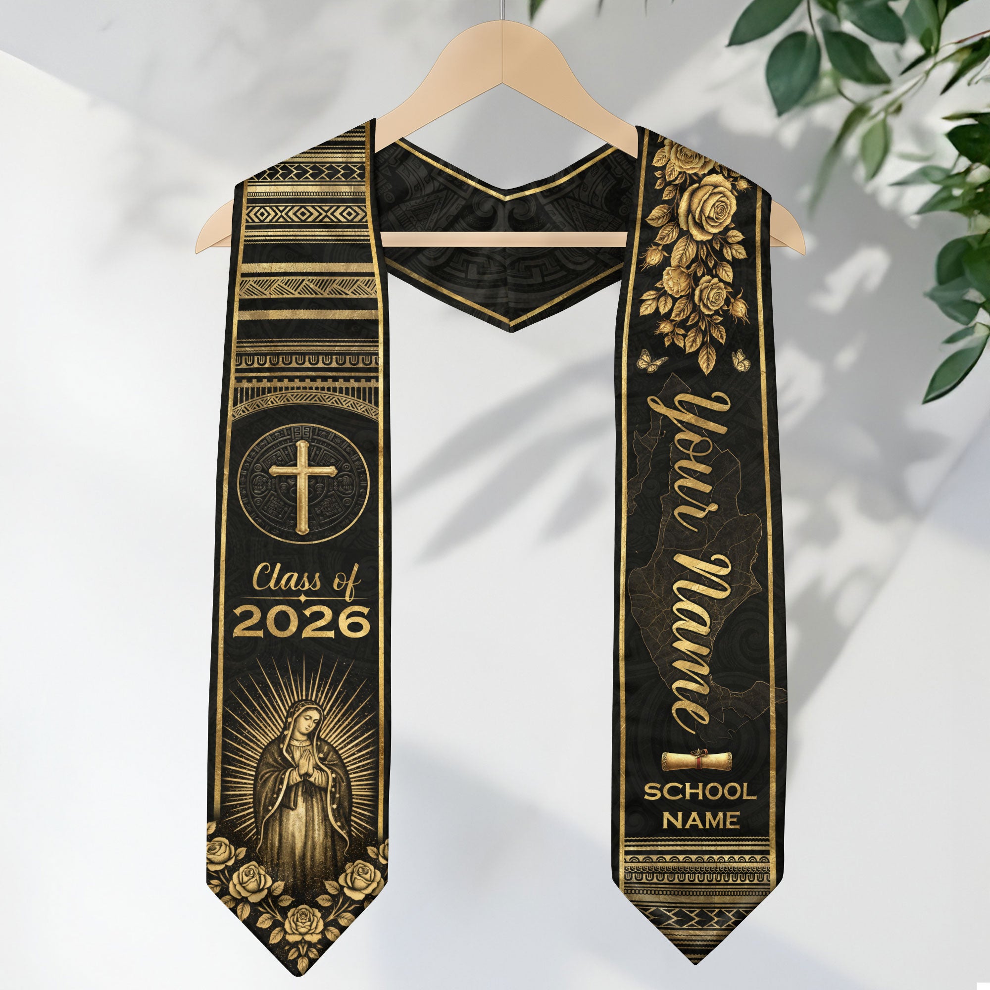 2026 Mexico Flag Graduation Stole, Mexican Sash for Grads, Add Name & Year Option