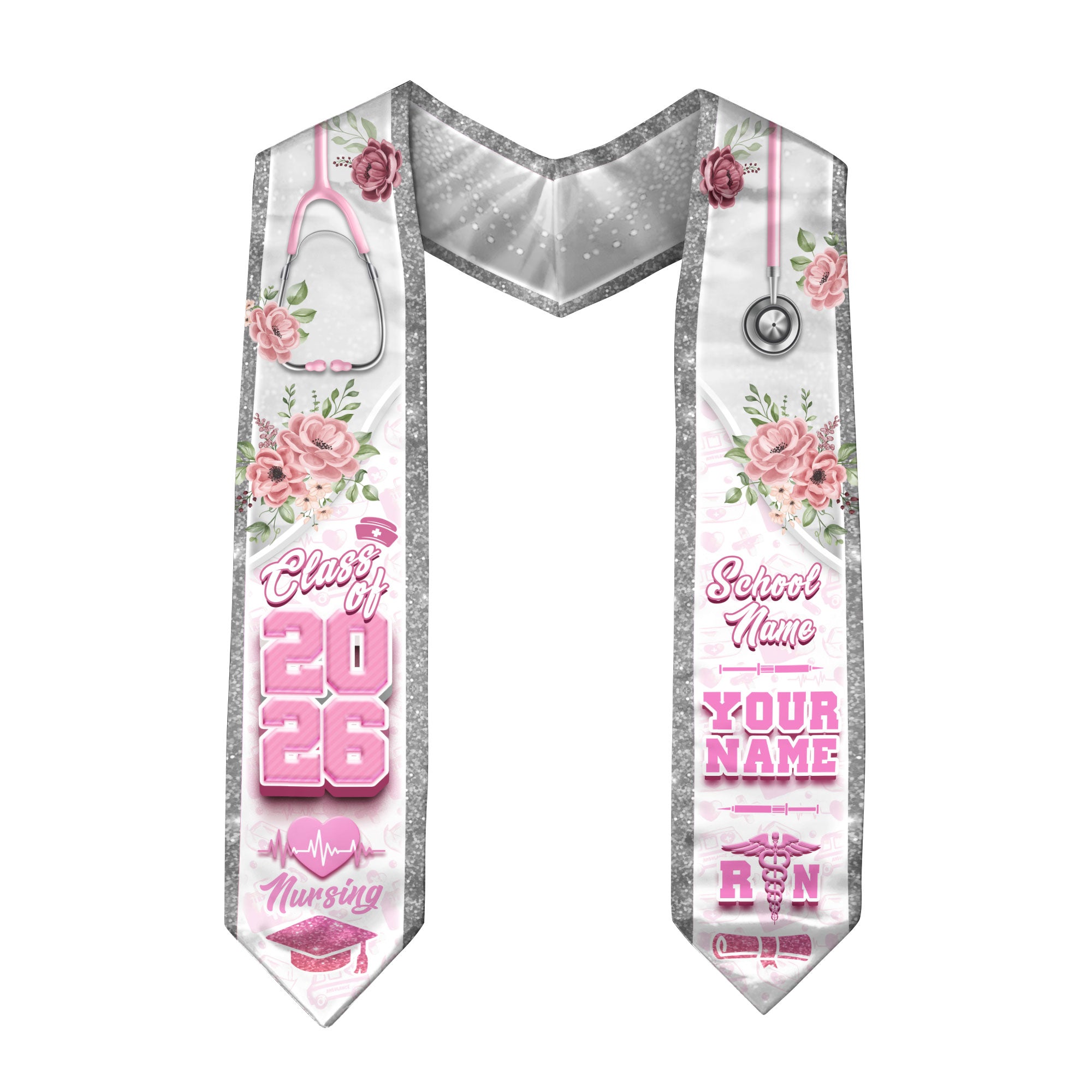 Customized Graduation Stole for RN Nurses, BSN Nursing Ceremony Sash 2026