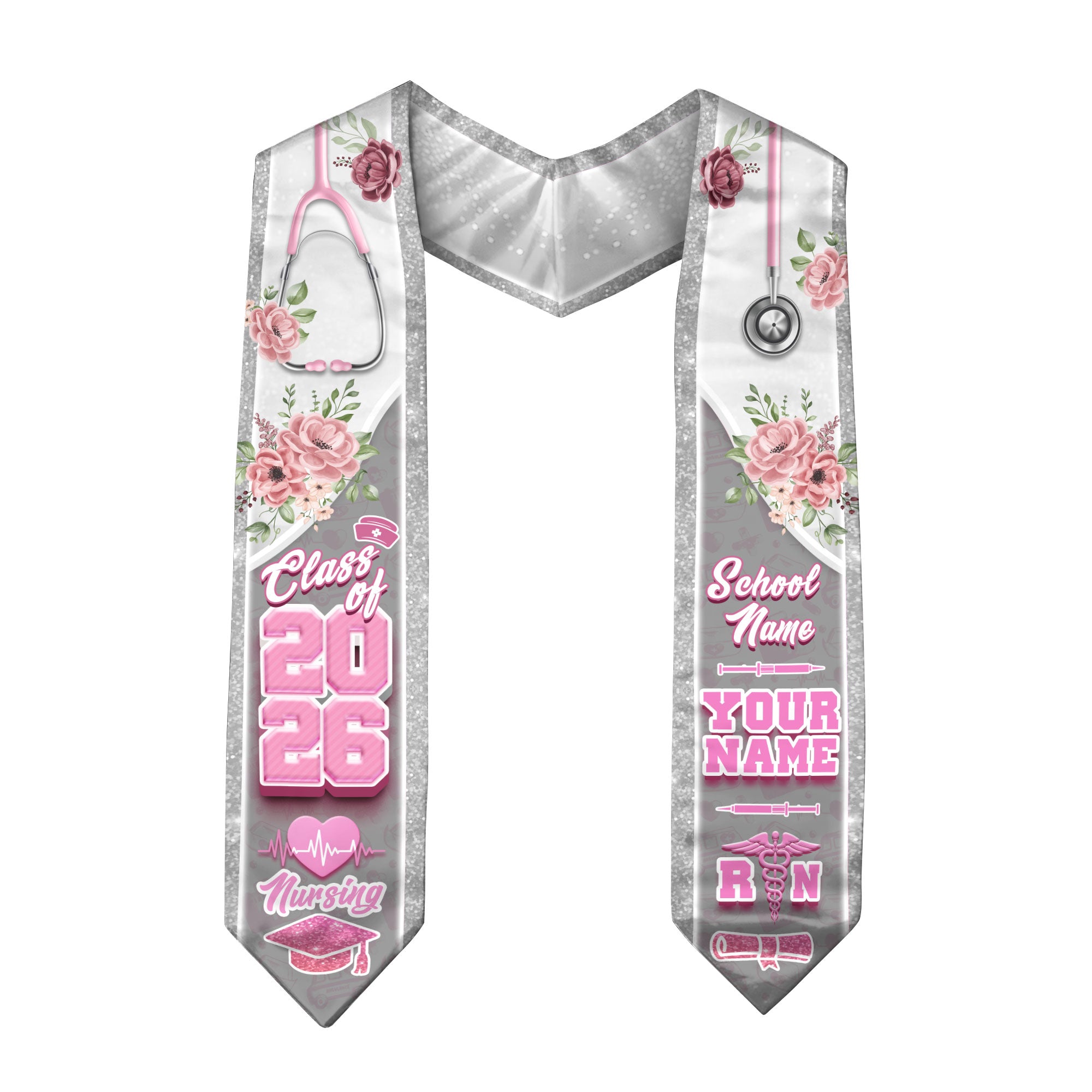 Customized Graduation Stole for RN Nurses, BSN Nursing Ceremony Sash 2026