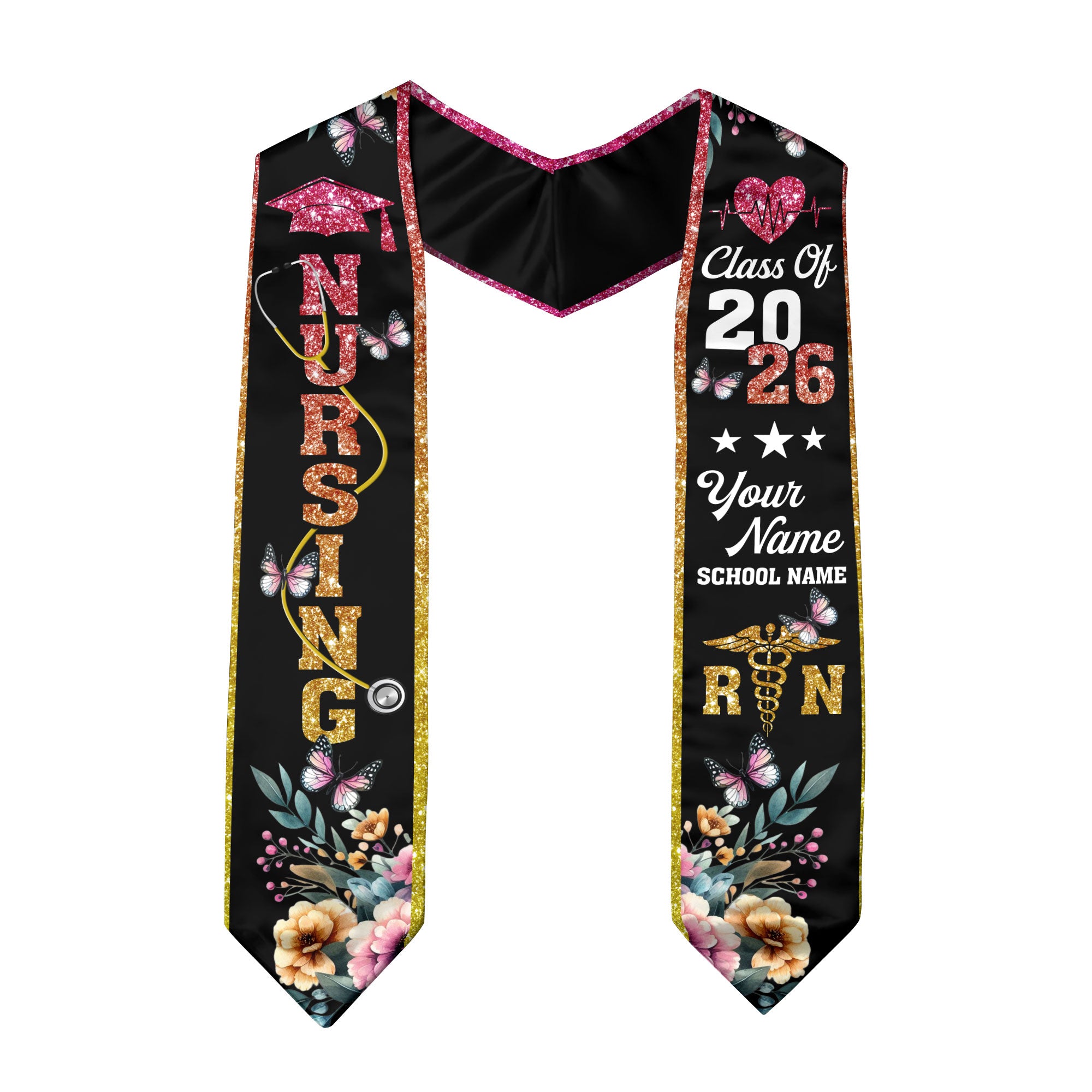 Customized RN Graduation Stole for Nursing School, BSN Nurse Graduation Sash 2026