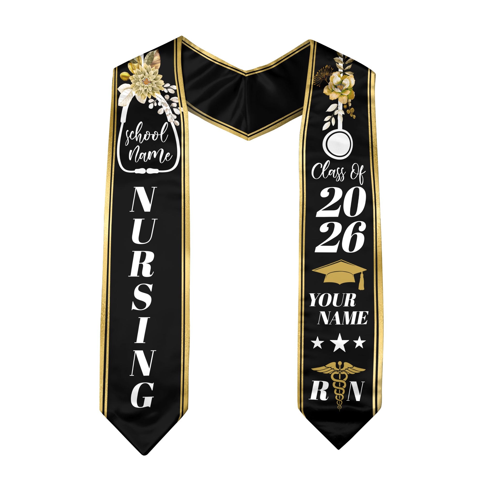 Custom Nursing Stole 2026 for Nurses, RN Graduation Sash, Keepsake for Class of 2026