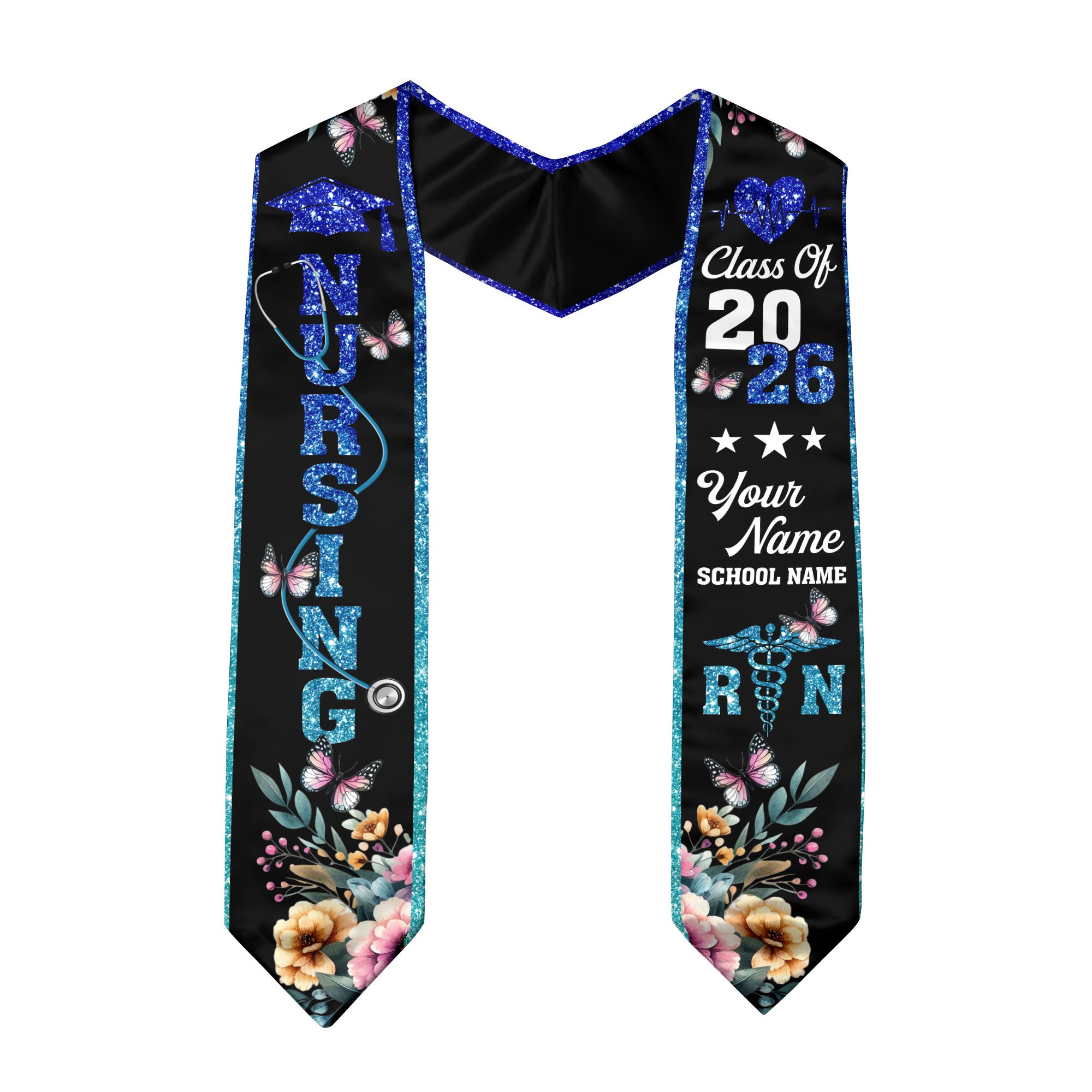 Customized RN Graduation Stole for Nursing School, BSN Nurse Graduation Sash 2026