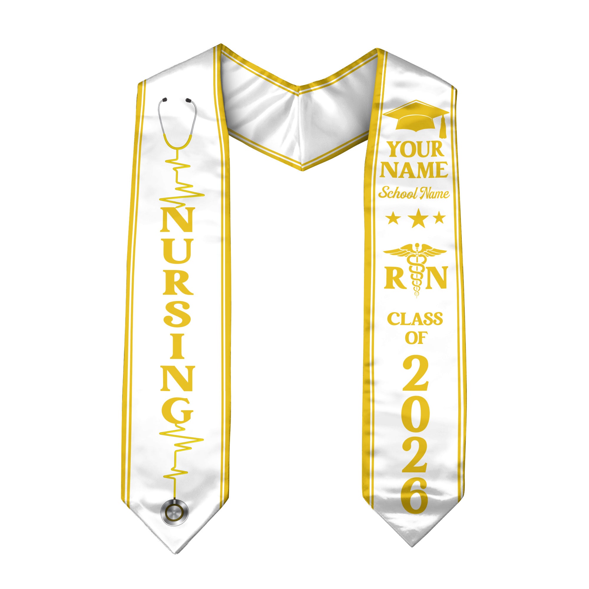 Customized Nursing Graduation Stole for RN and BSN Students, Graduation Sash 2026