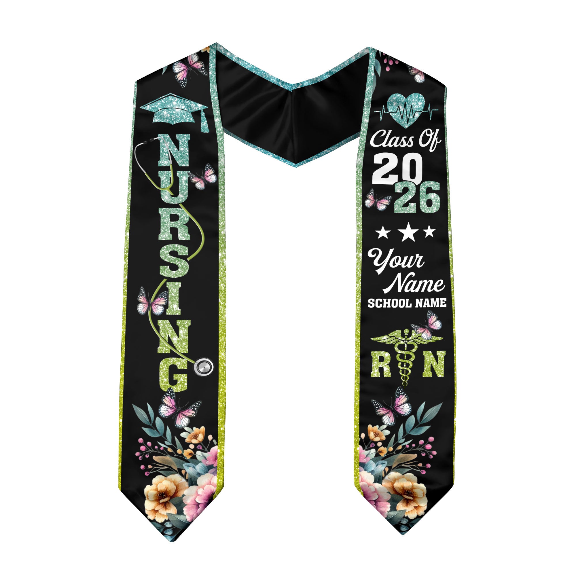 Customized RN Graduation Stole for Nursing School, BSN Nurse Graduation Sash 2026