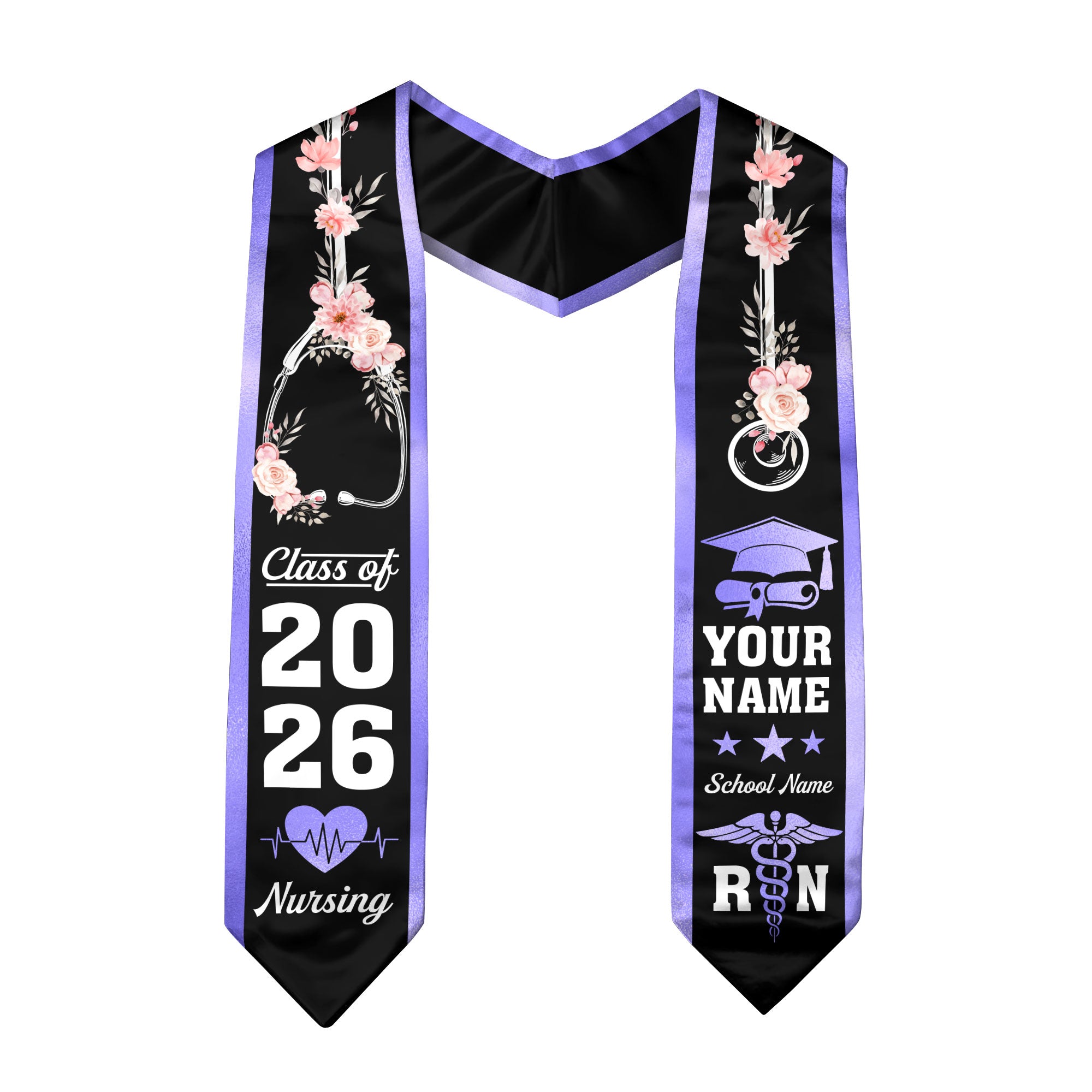 Customized RN Graduation Stole, Nursing Graduation Sash for BSN Nurses, Class of 2026