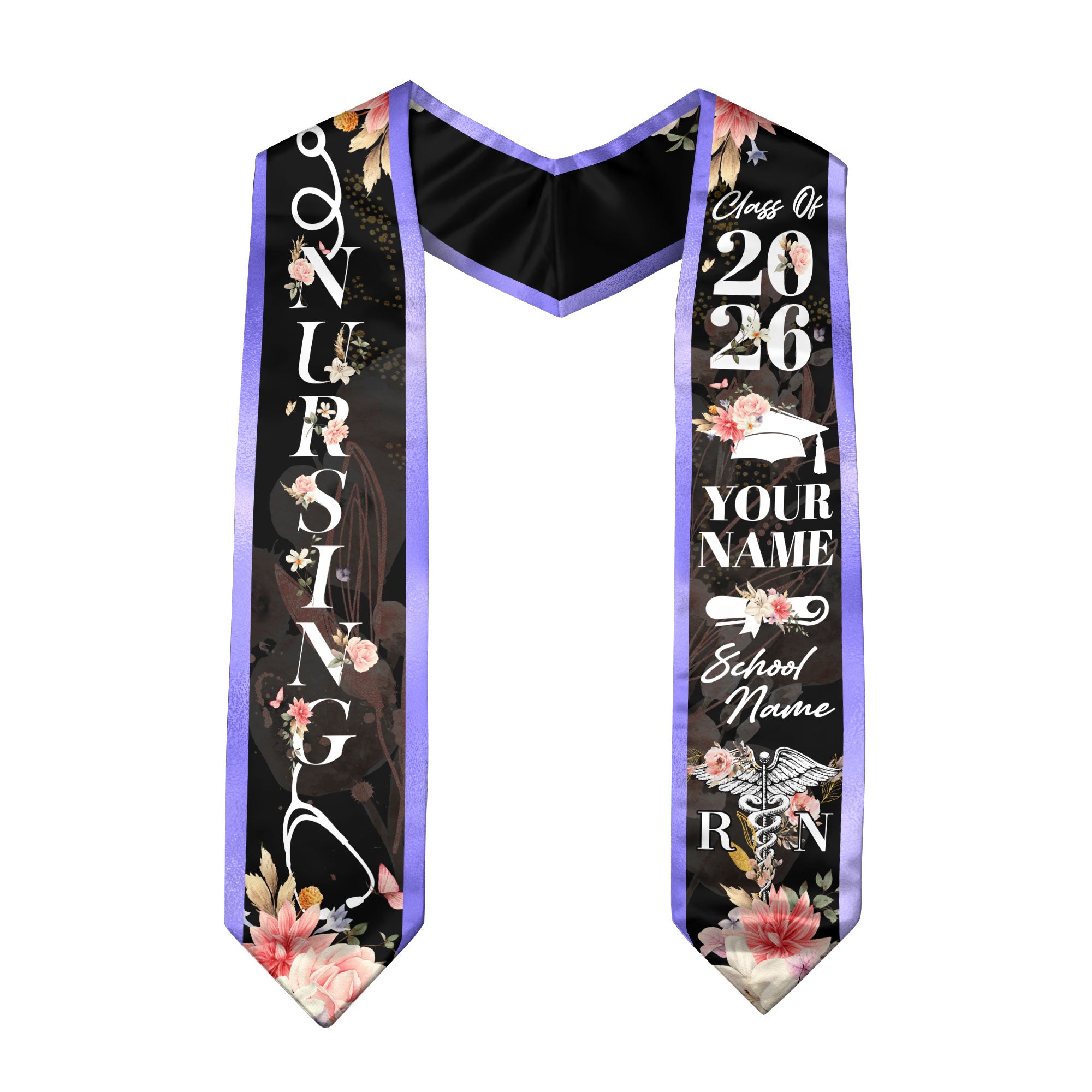 Custom RN Graduation Stole 2026, Nursing Stole Sash for Nurses, Class of 2026 Gift