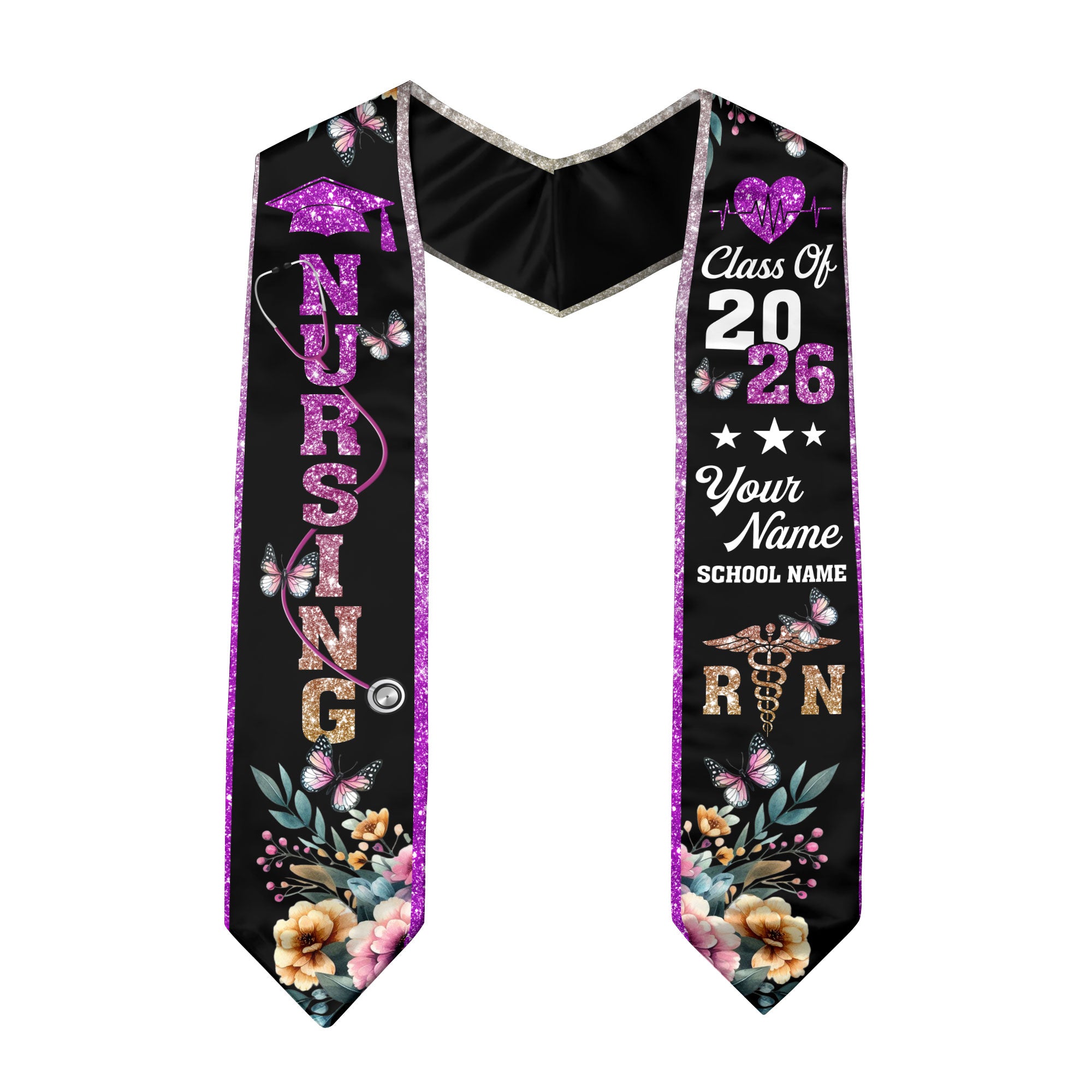 Customized RN Graduation Stole for Nursing School, BSN Nurse Graduation Sash 2026