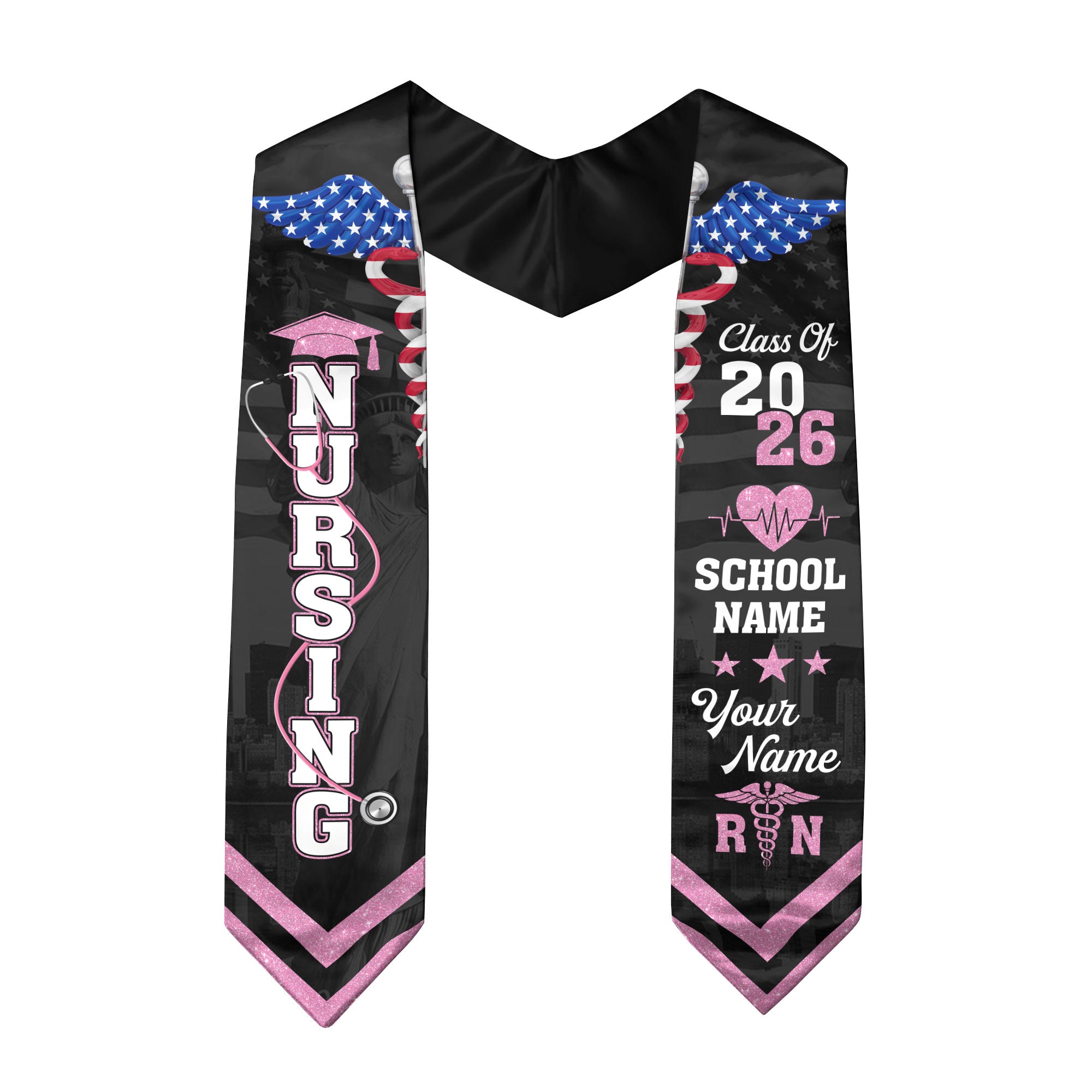 Customized Nursing Graduation Sash for RN Graduates, BSN Nurse Stole Class of 2026