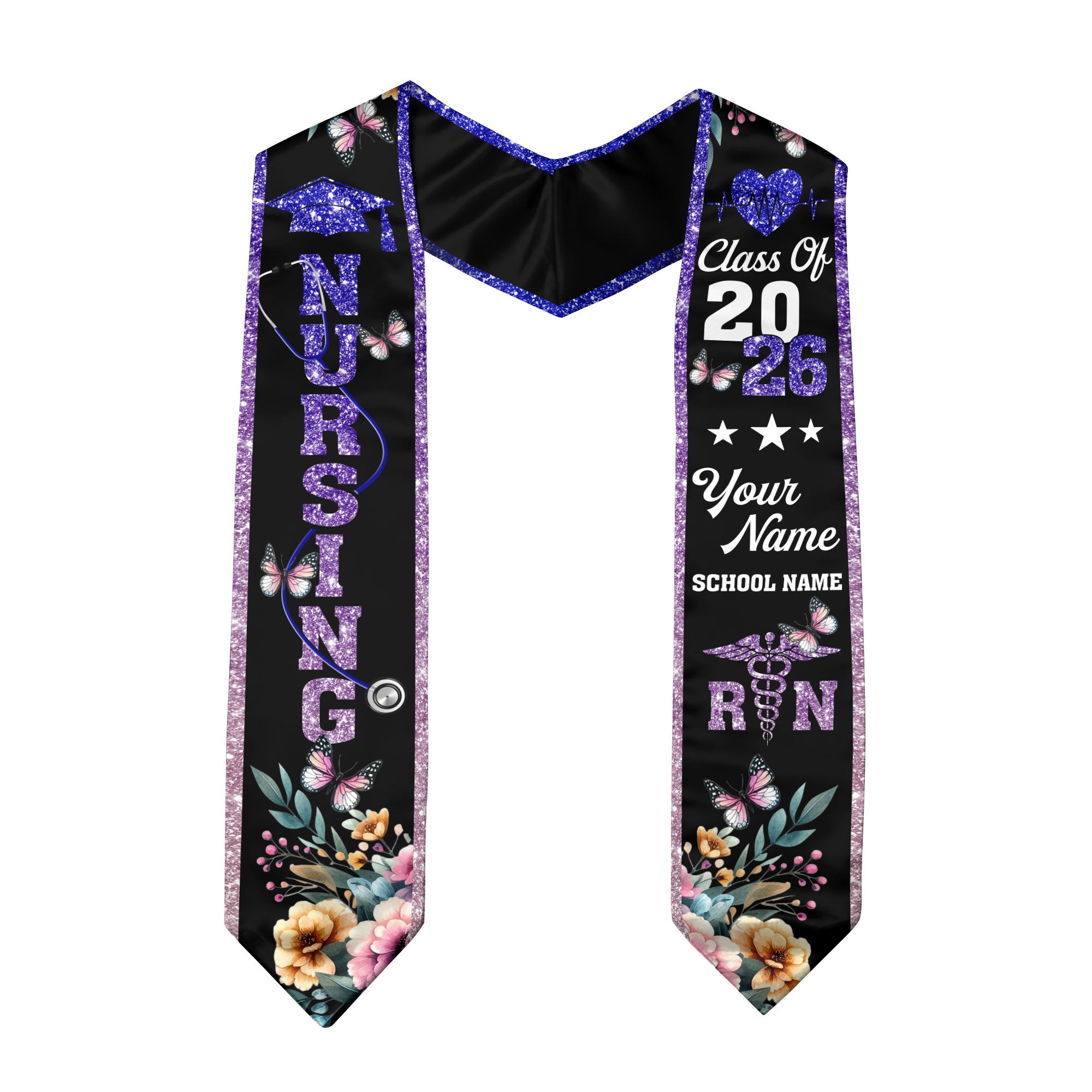 Customized RN Graduation Stole for Nursing School, BSN Nurse Graduation Sash 2026