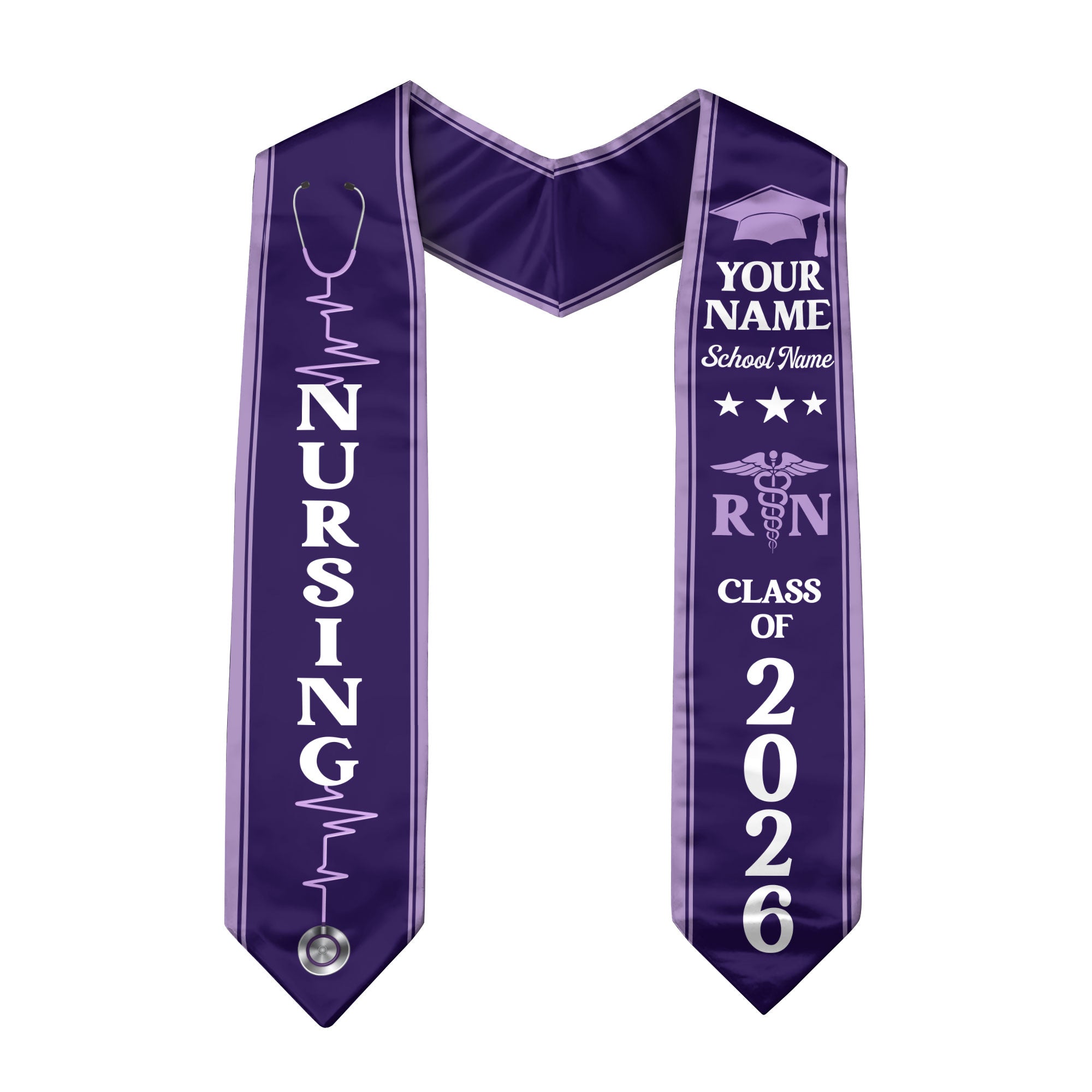 Customized Nursing Graduation Stole for RN and BSN Students, Graduation Sash 2026