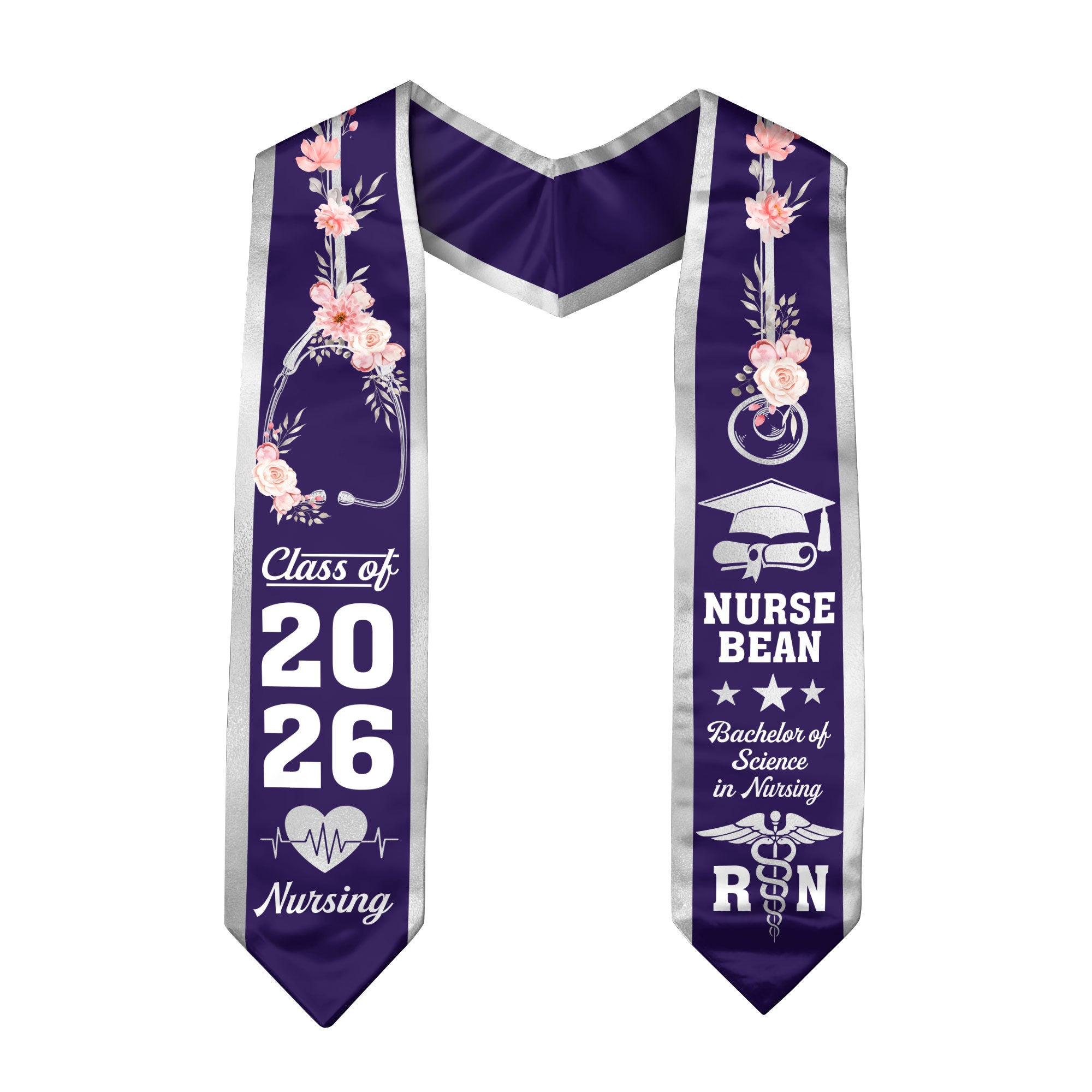 Customized RN Graduation Stole, Nursing Graduation Sash for BSN Nurses, Class of 2026