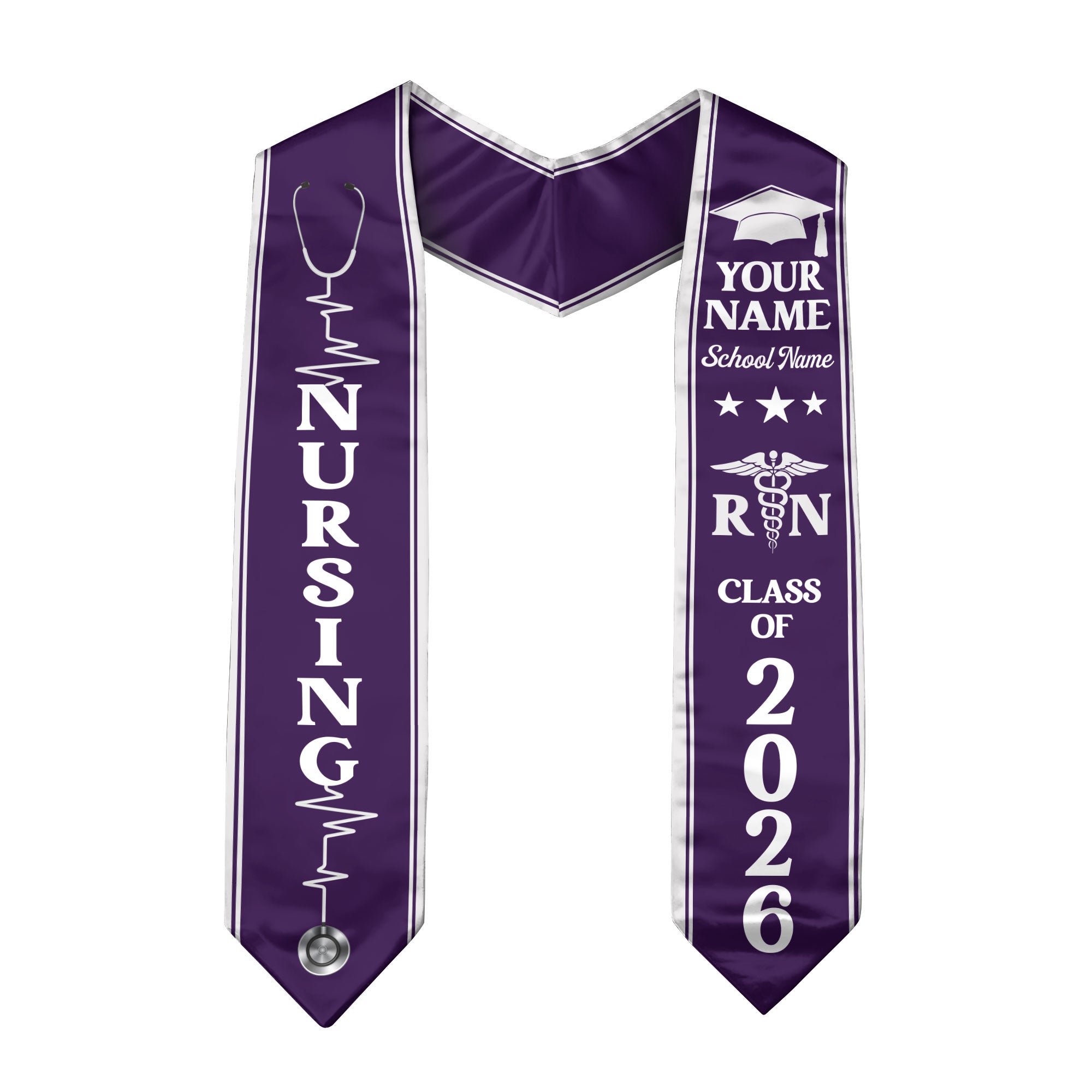 Customized Nursing Graduation Stole for RN and BSN Students, Graduation Sash 2026