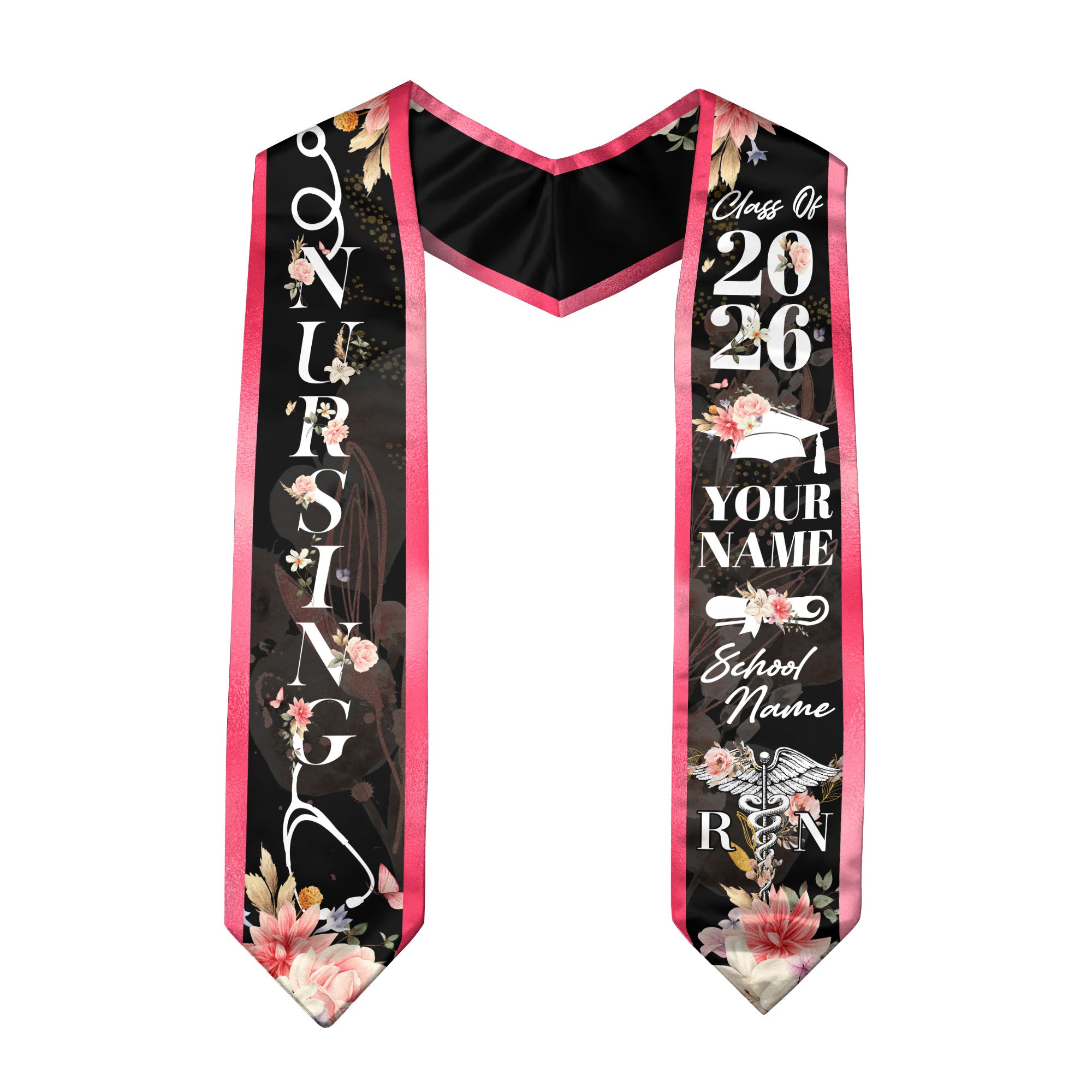 Custom RN Graduation Stole 2026, Nursing Stole Sash for Nurses, Class of 2026 Gift