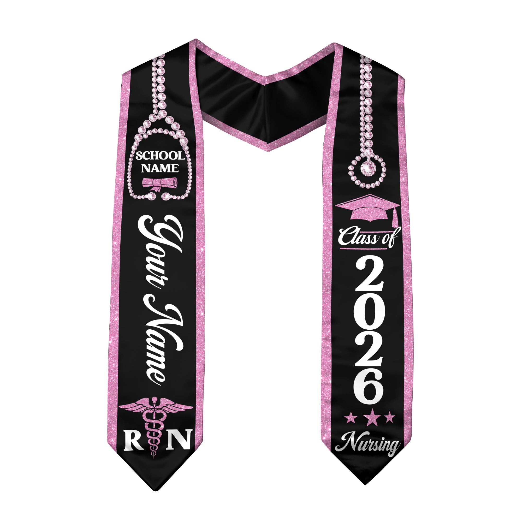 Customized RN Nurse Graduation Stole, BSN Nursing Graduation Sash for Class of 2026