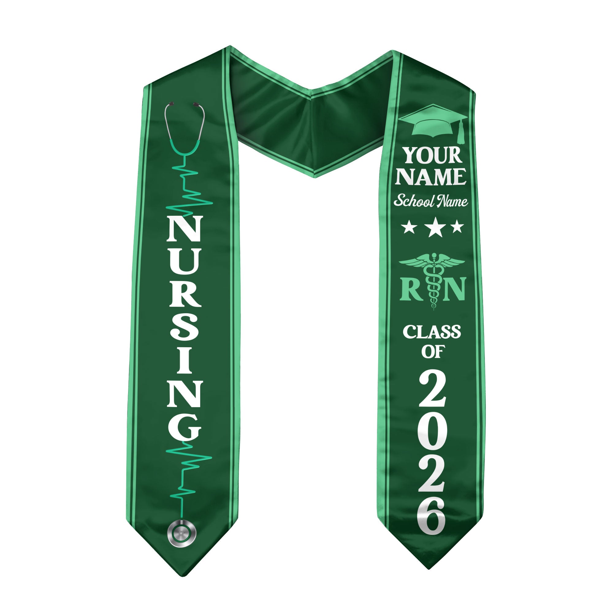 Customized Nursing Graduation Stole for RN and BSN Students, Graduation Sash 2026