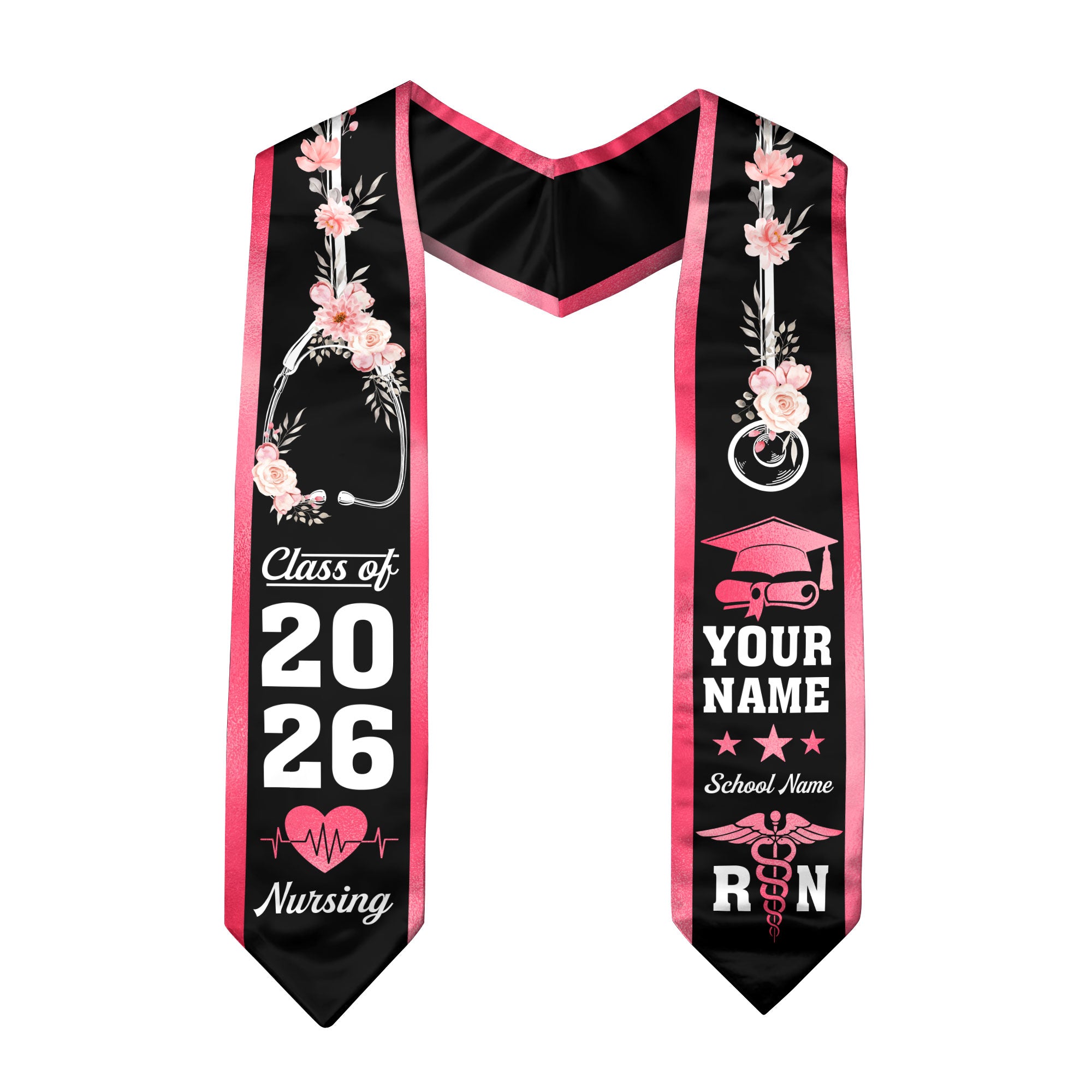 Customized RN Graduation Stole, Nursing Graduation Sash for BSN Nurses, Class of 2026