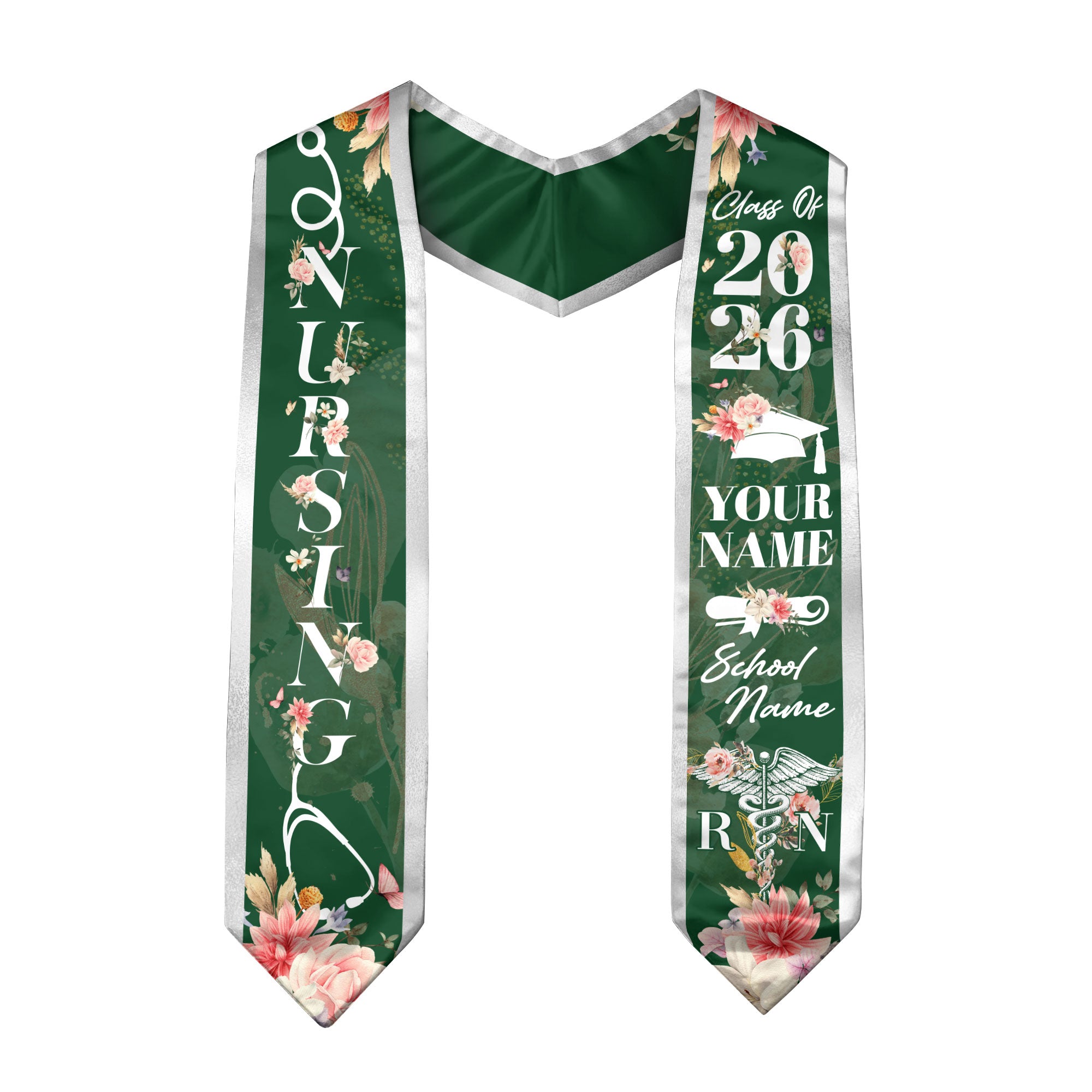 Custom RN Graduation Stole 2026, Nursing Stole Sash for Nurses, Class of 2026 Gift