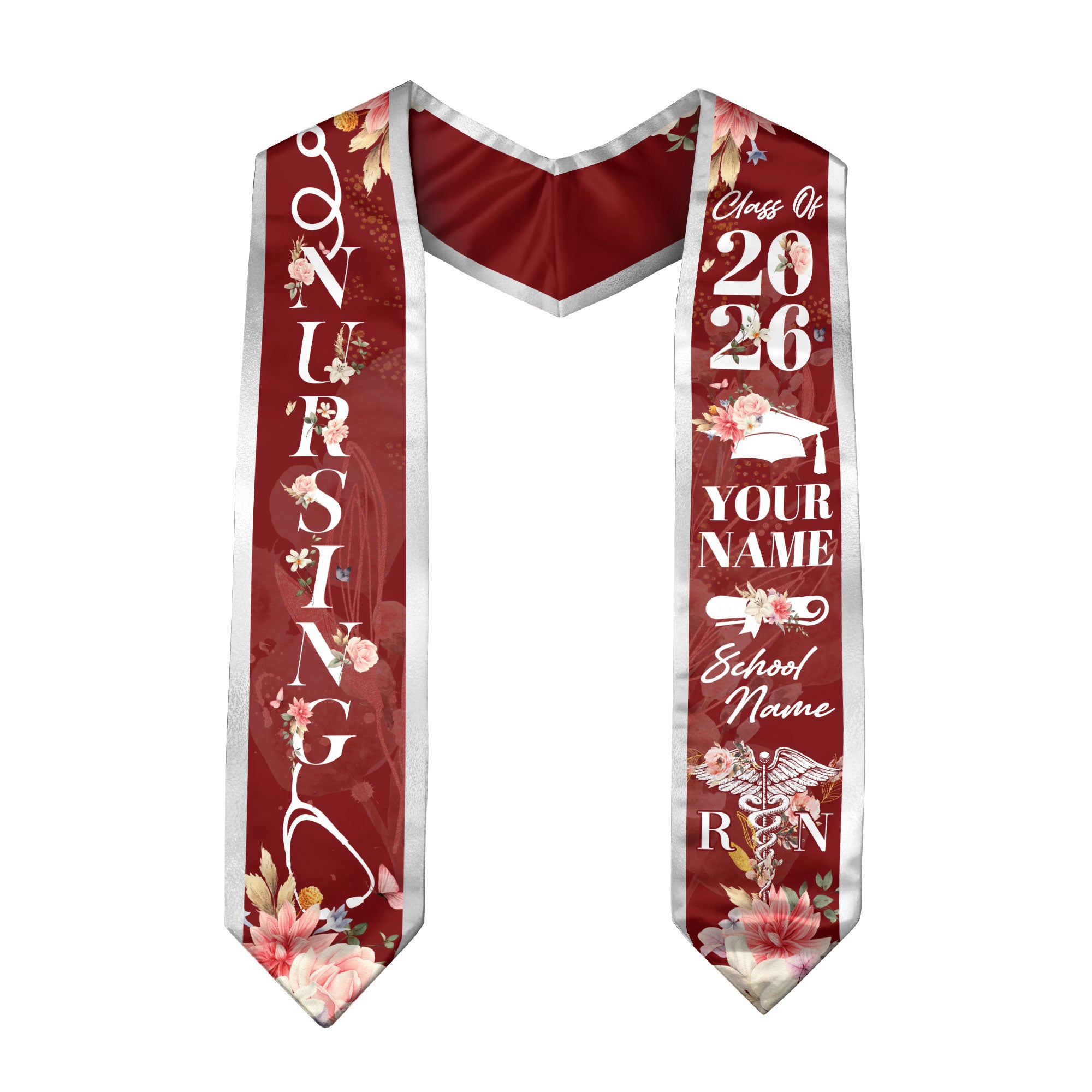 Custom RN Graduation Stole 2026, Nursing Stole Sash for Nurses, Class of 2026 Gift