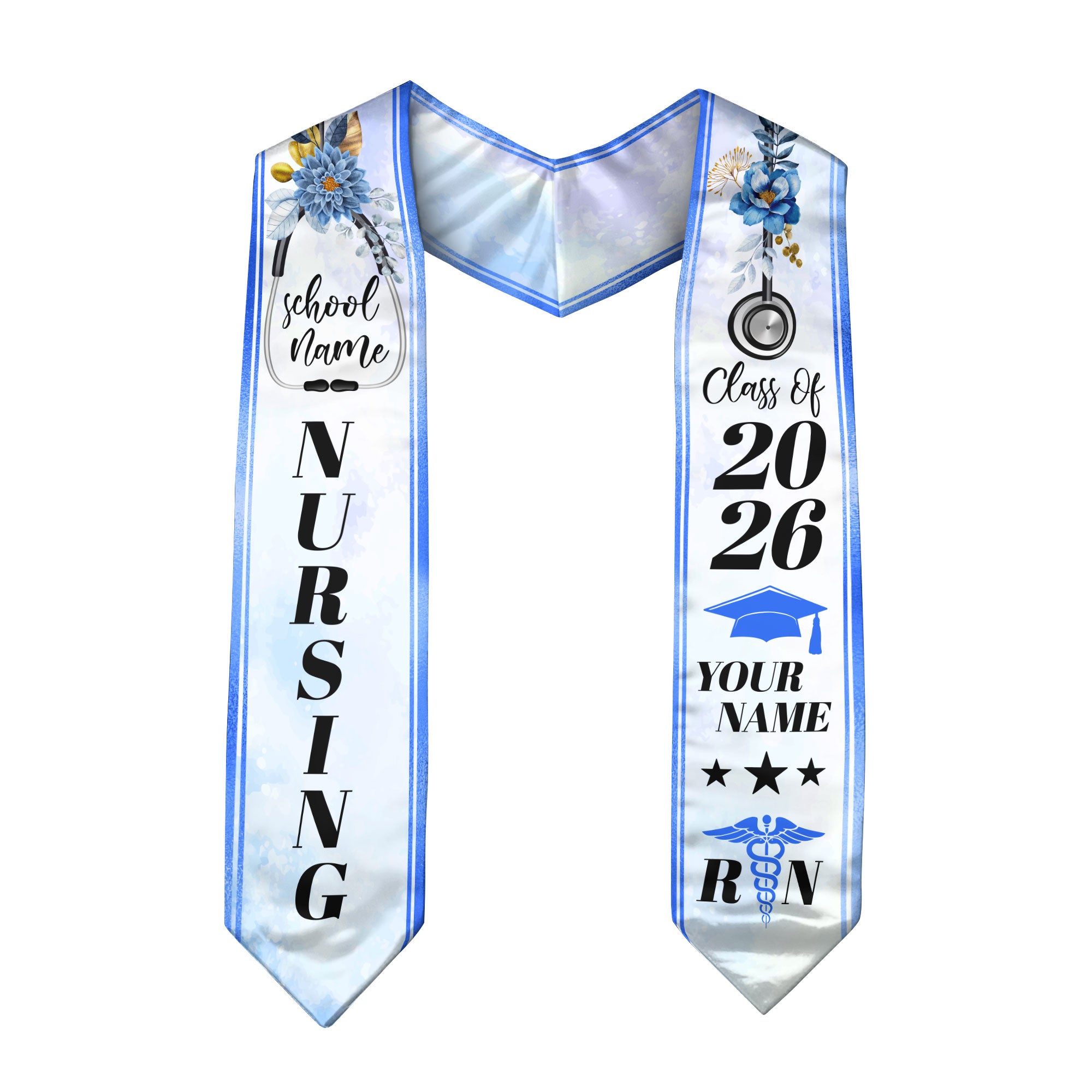 Custom Nursing Stole 2026 for Nurses, RN Graduation Sash, Keepsake for Class of 2026