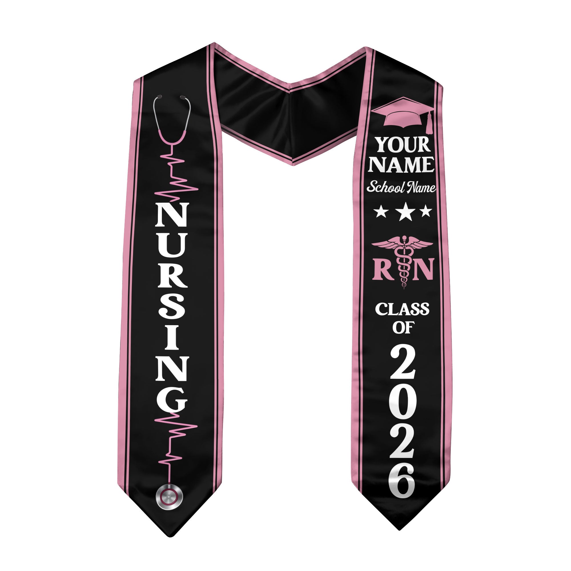 Customized Nursing Graduation Stole for RN and BSN Students, Graduation Sash 2026