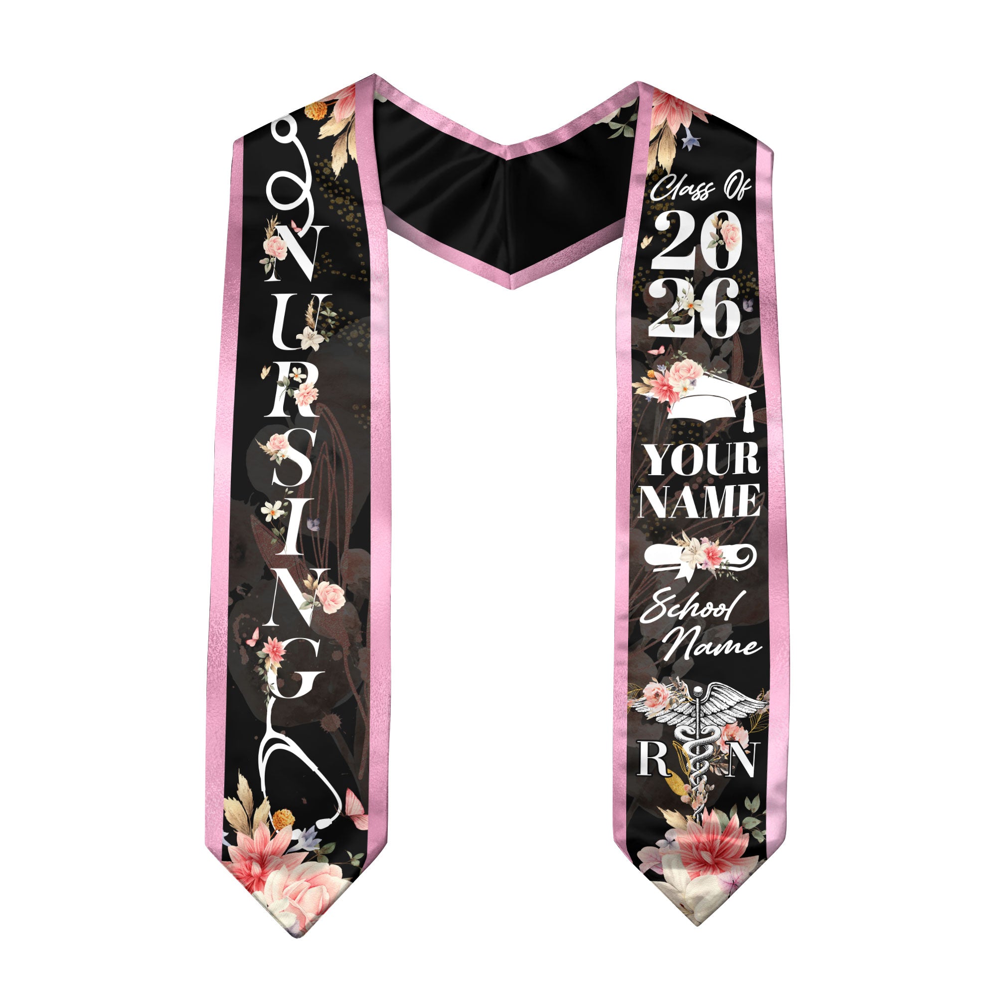 Custom RN Graduation Stole 2026, Nursing Stole Sash for Nurses, Class of 2026 Gift