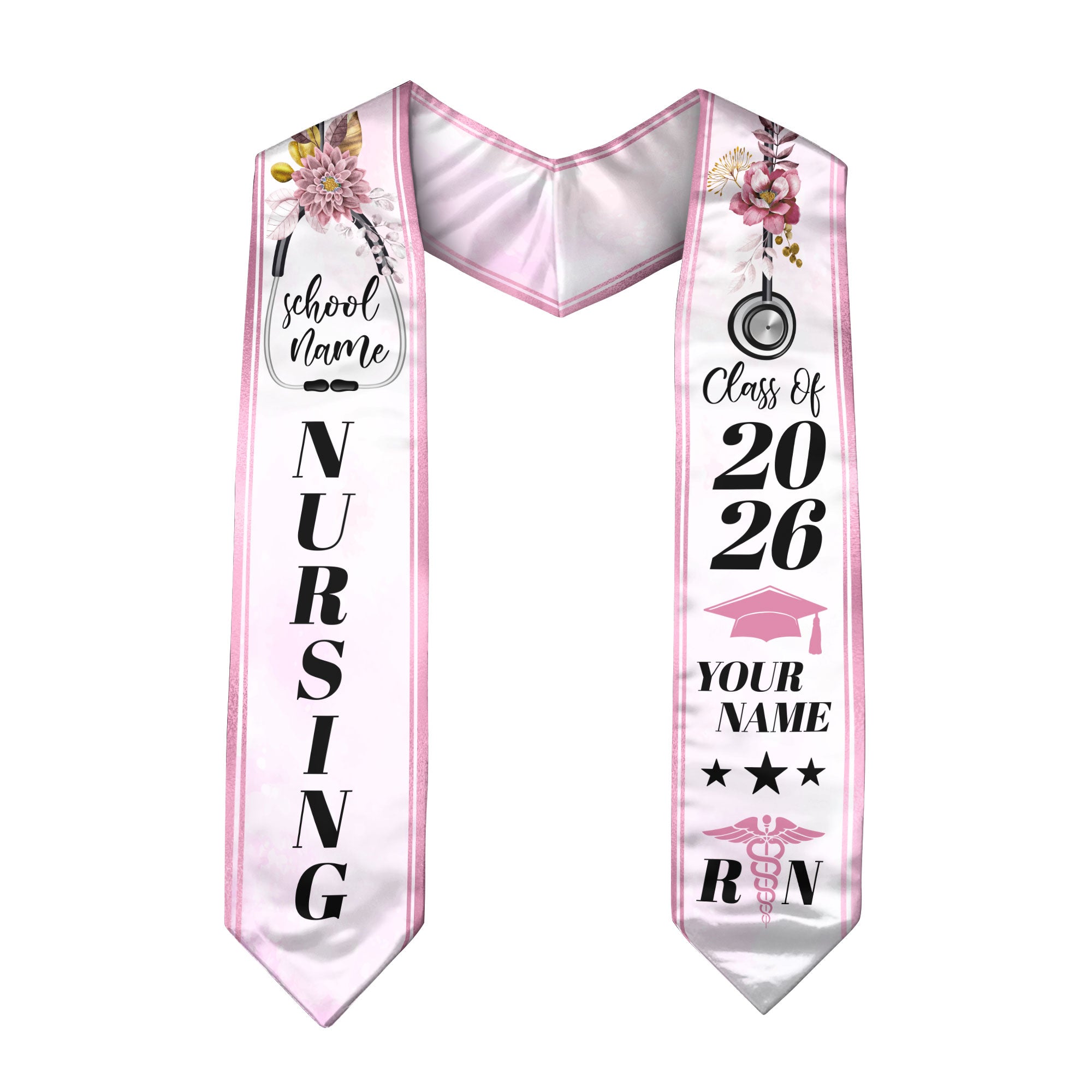 Custom Nursing Stole 2026 for Nurses, RN Graduation Sash, Keepsake for Class of 2026