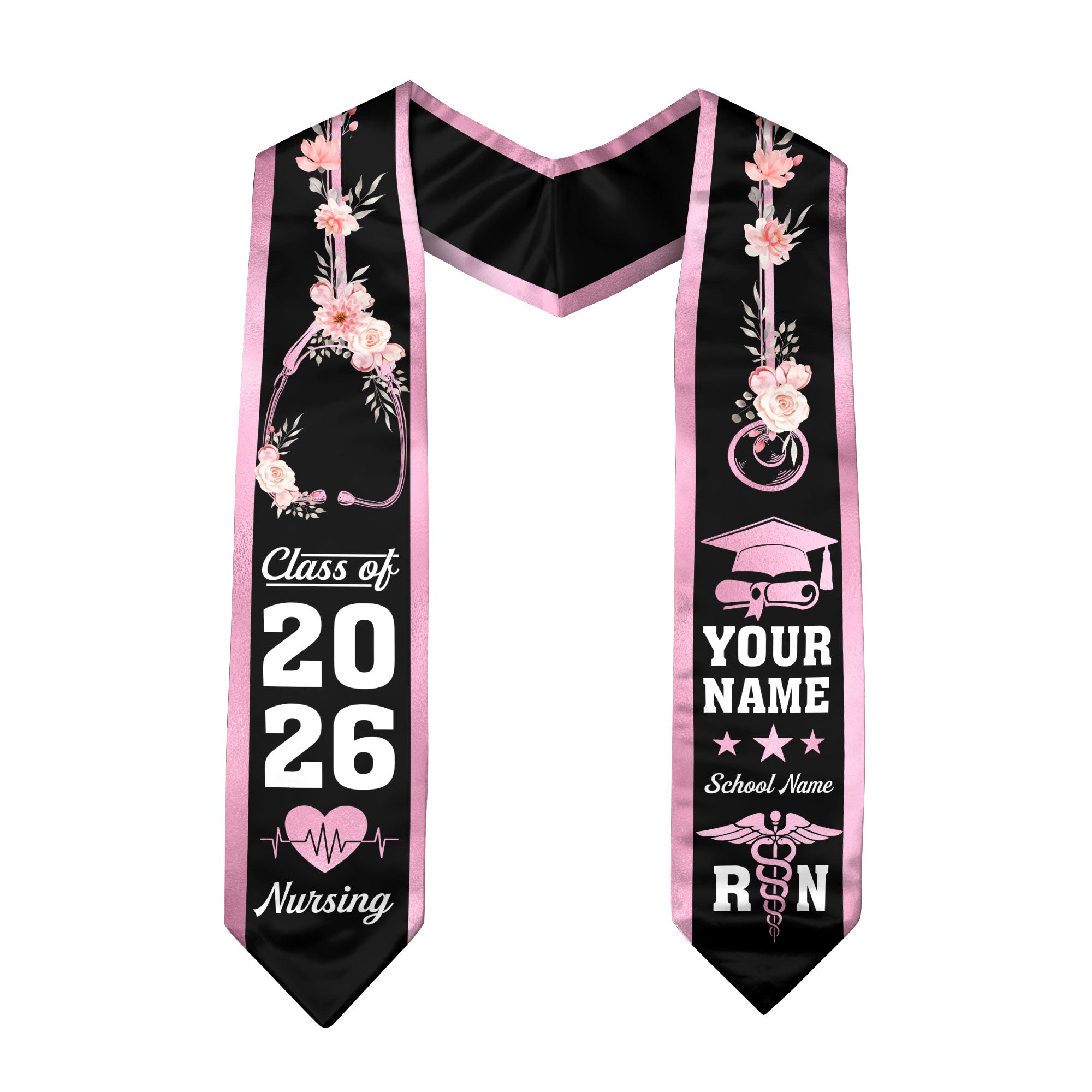 Customized RN Graduation Stole, Nursing Graduation Sash for BSN Nurses, Class of 2026