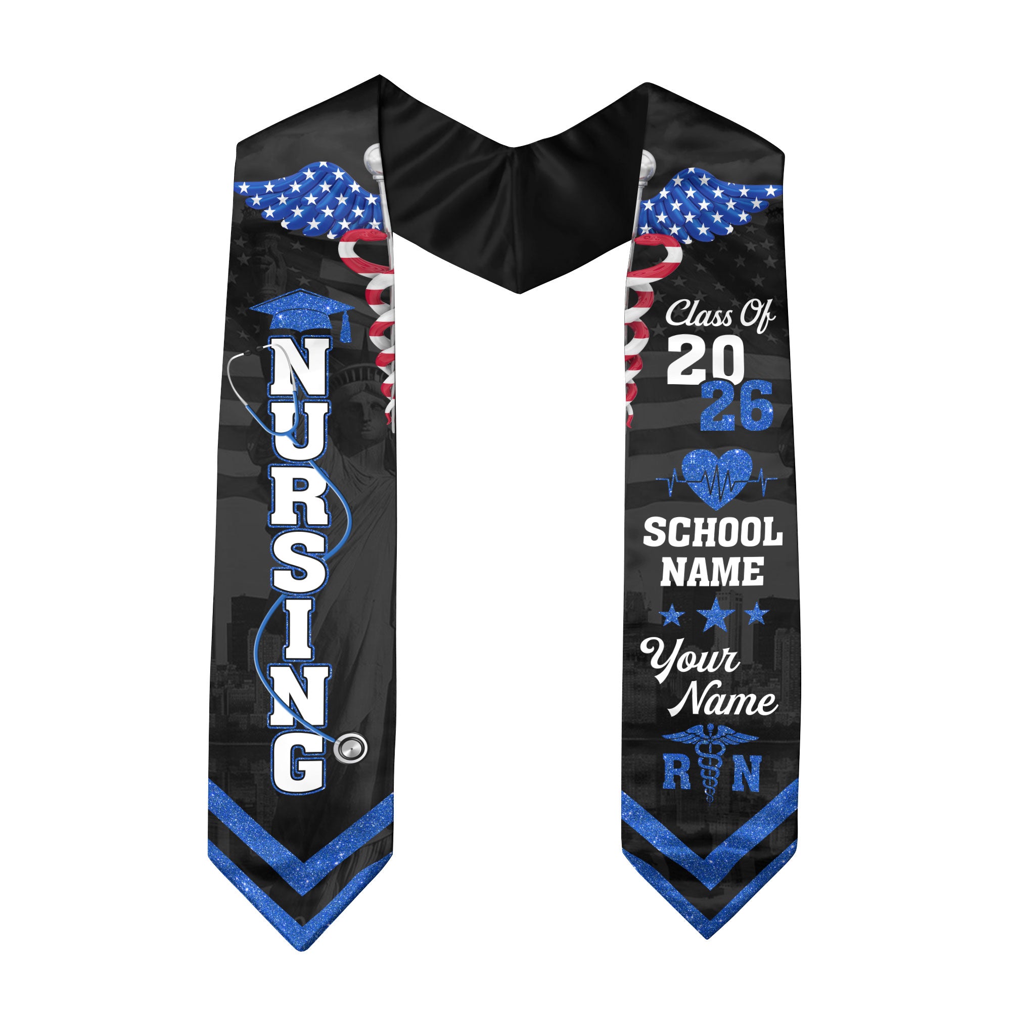 Customized Nursing Graduation Sash for RN Graduates, BSN Nurse Stole Class of 2026