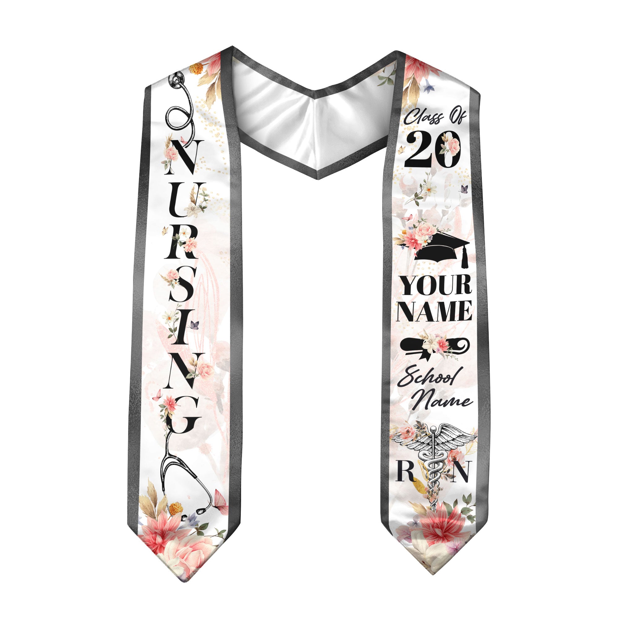 Custom RN Graduation Stole 2026, Nursing Stole Sash for Nurses, Class of 2026 Gift