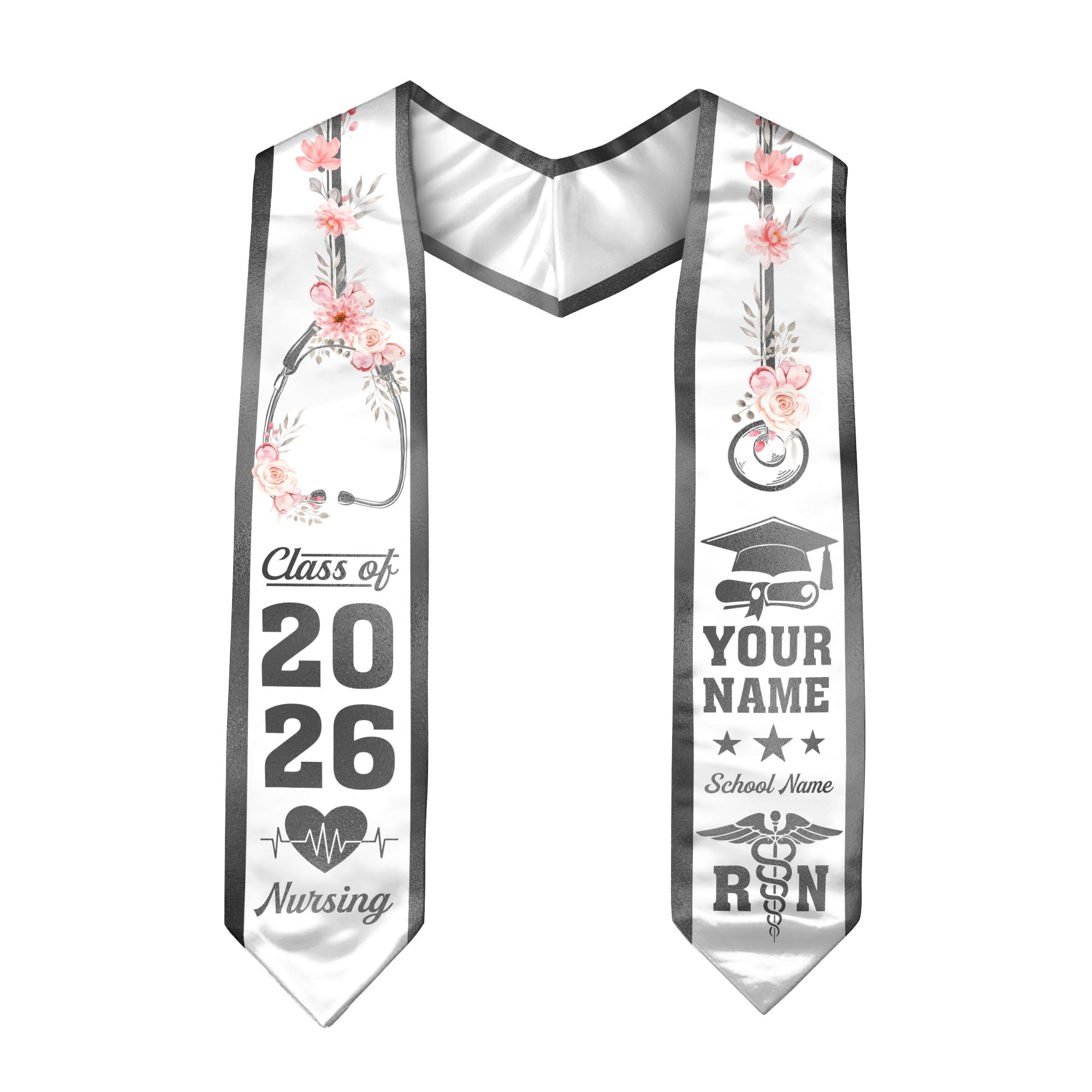 Customized RN Graduation Stole, Nursing Graduation Sash for BSN Nurses, Class of 2026