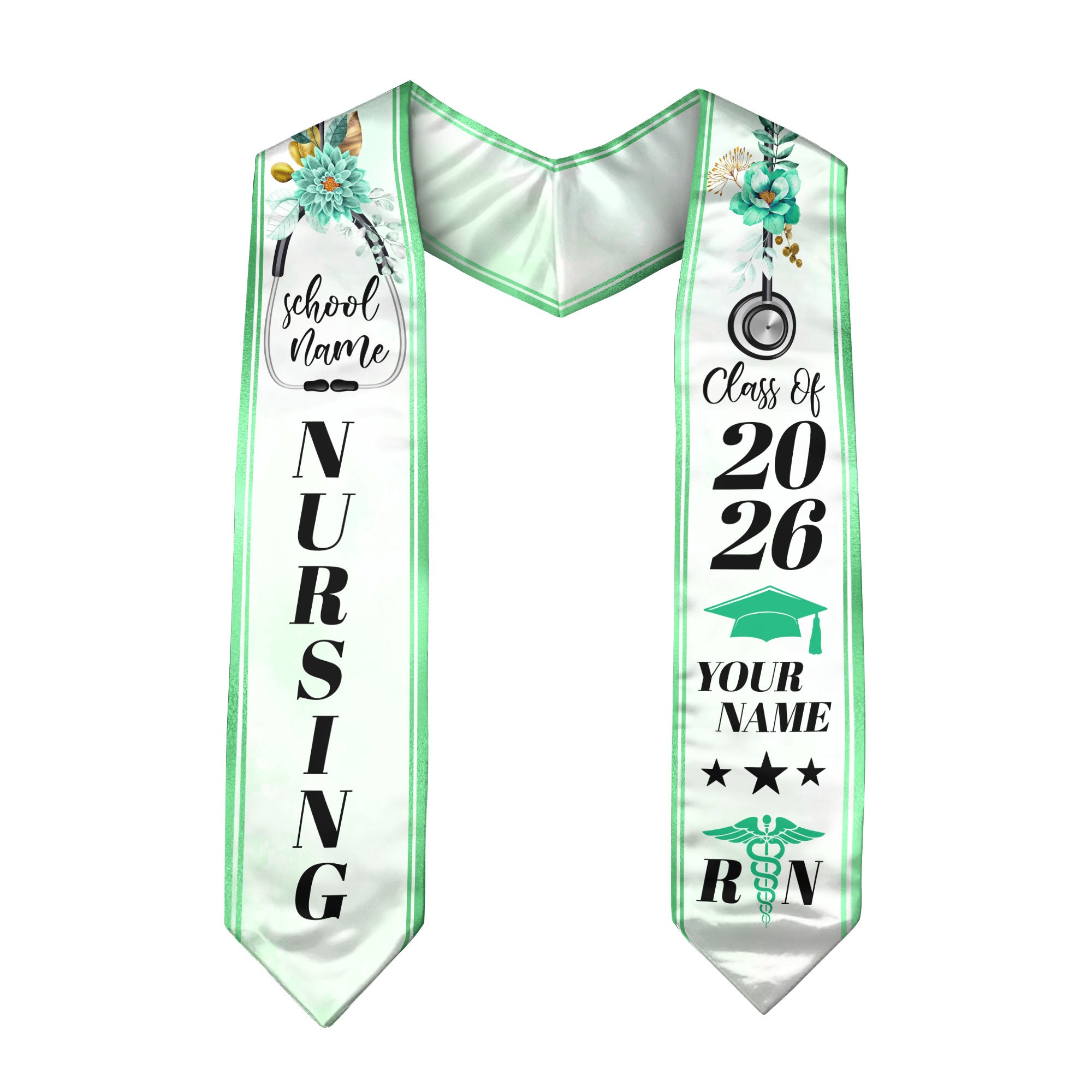 Custom Nursing Stole 2026 for Nurses, RN Graduation Sash, Keepsake for Class of 2026