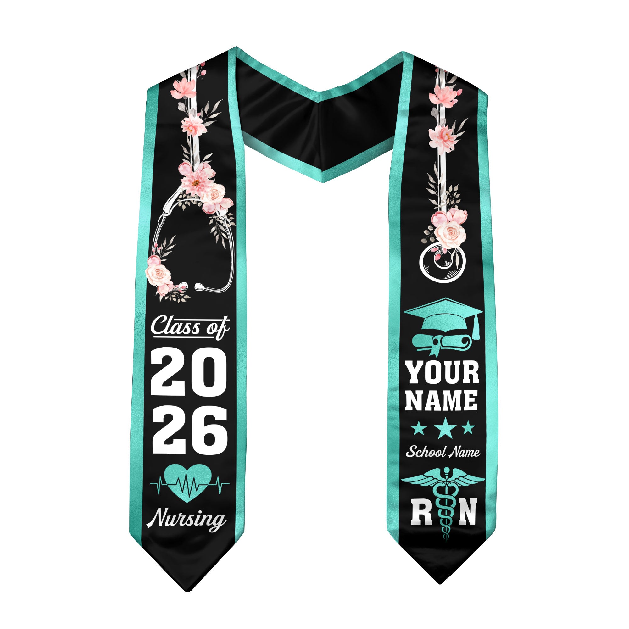 Customized RN Graduation Stole, Nursing Graduation Sash for BSN Nurses, Class of 2026