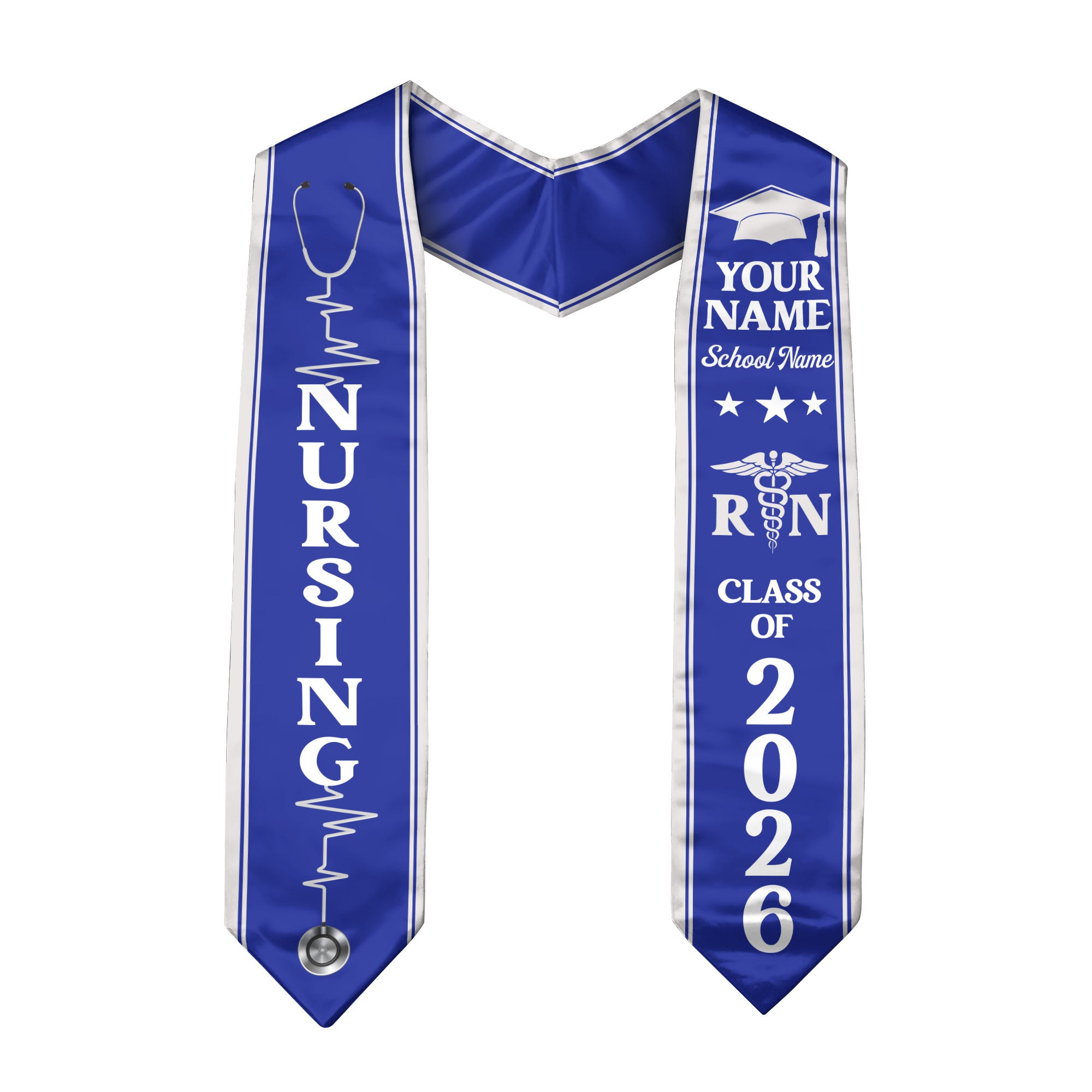 Customized Nursing Graduation Stole for RN and BSN Students, Graduation Sash 2026