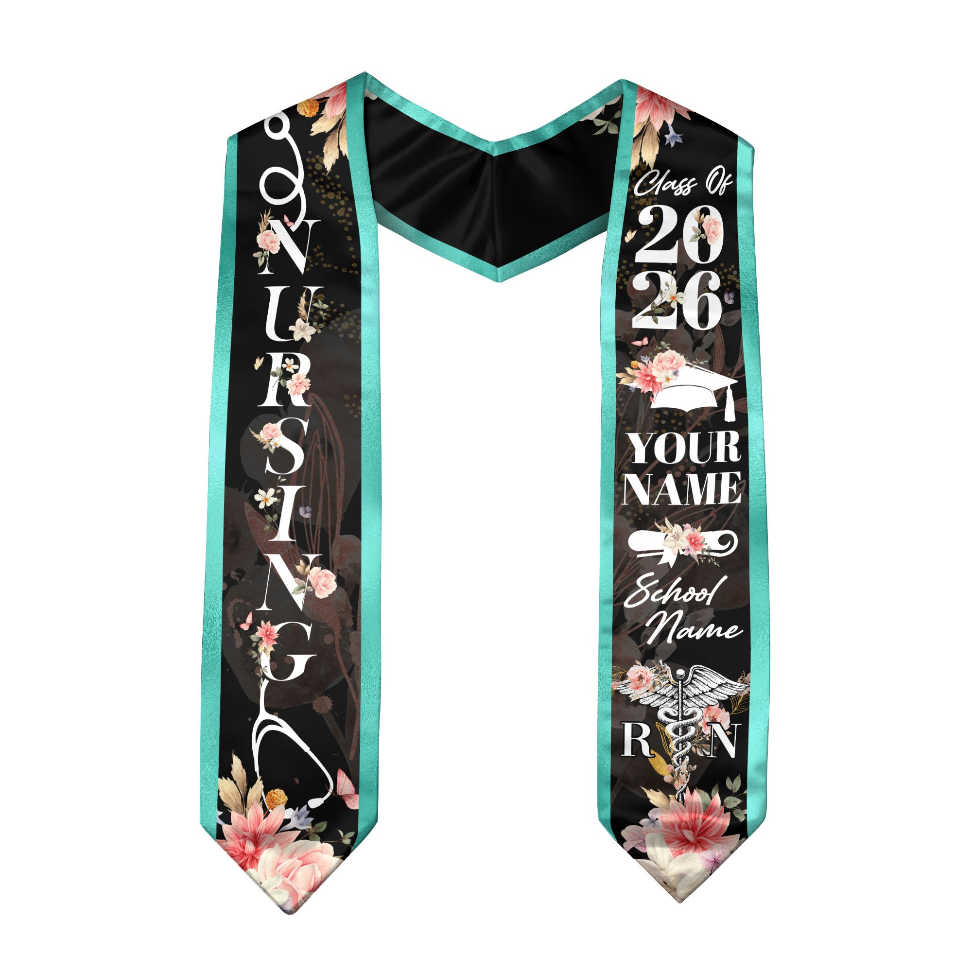 Custom RN Graduation Stole 2026, Nursing Stole Sash for Nurses, Class of 2026 Gift