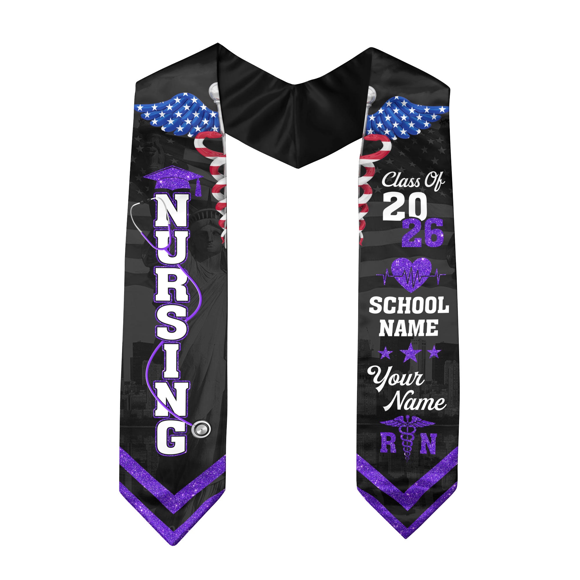 Customized Nursing Graduation Sash for RN Graduates, BSN Nurse Stole Class of 2026