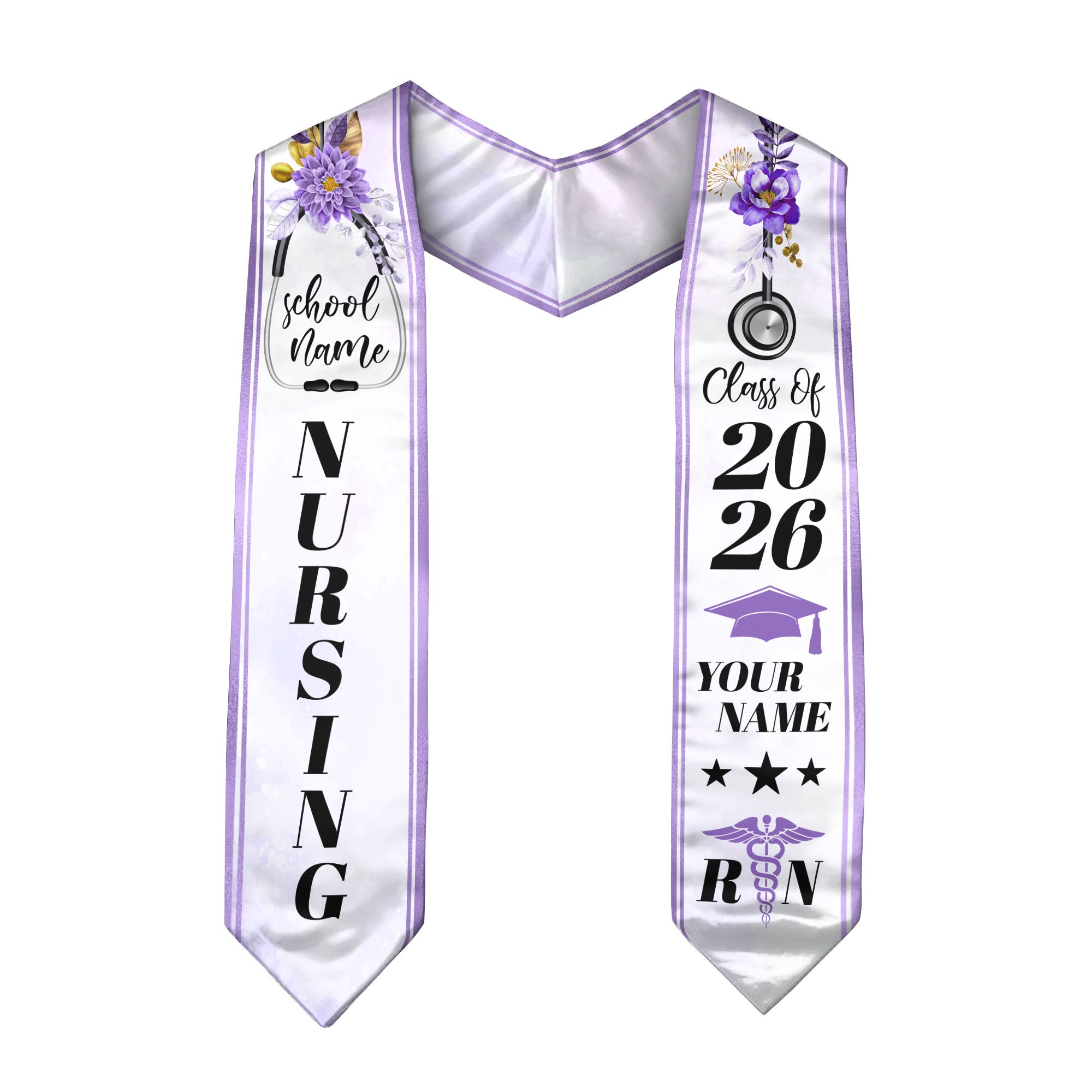 Custom Nursing Stole 2026 for Nurses, RN Graduation Sash, Keepsake for Class of 2026