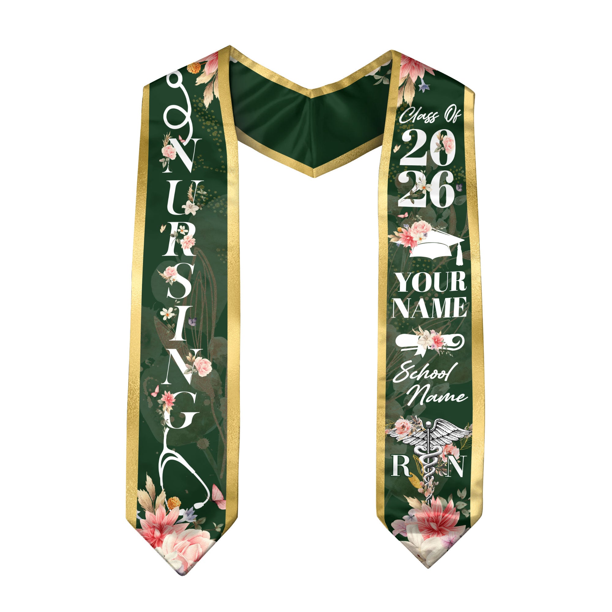 Custom RN Graduation Stole 2026, Nursing Stole Sash for Nurses, Class of 2026 Gift