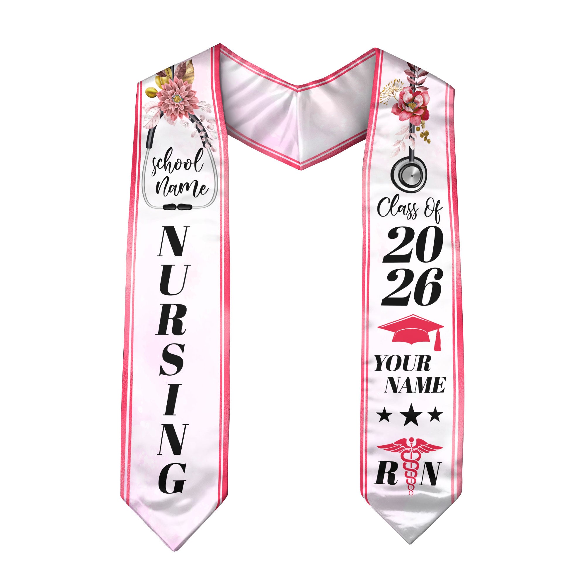 Custom Nursing Stole 2026 for Nurses, RN Graduation Sash, Keepsake for Class of 2026