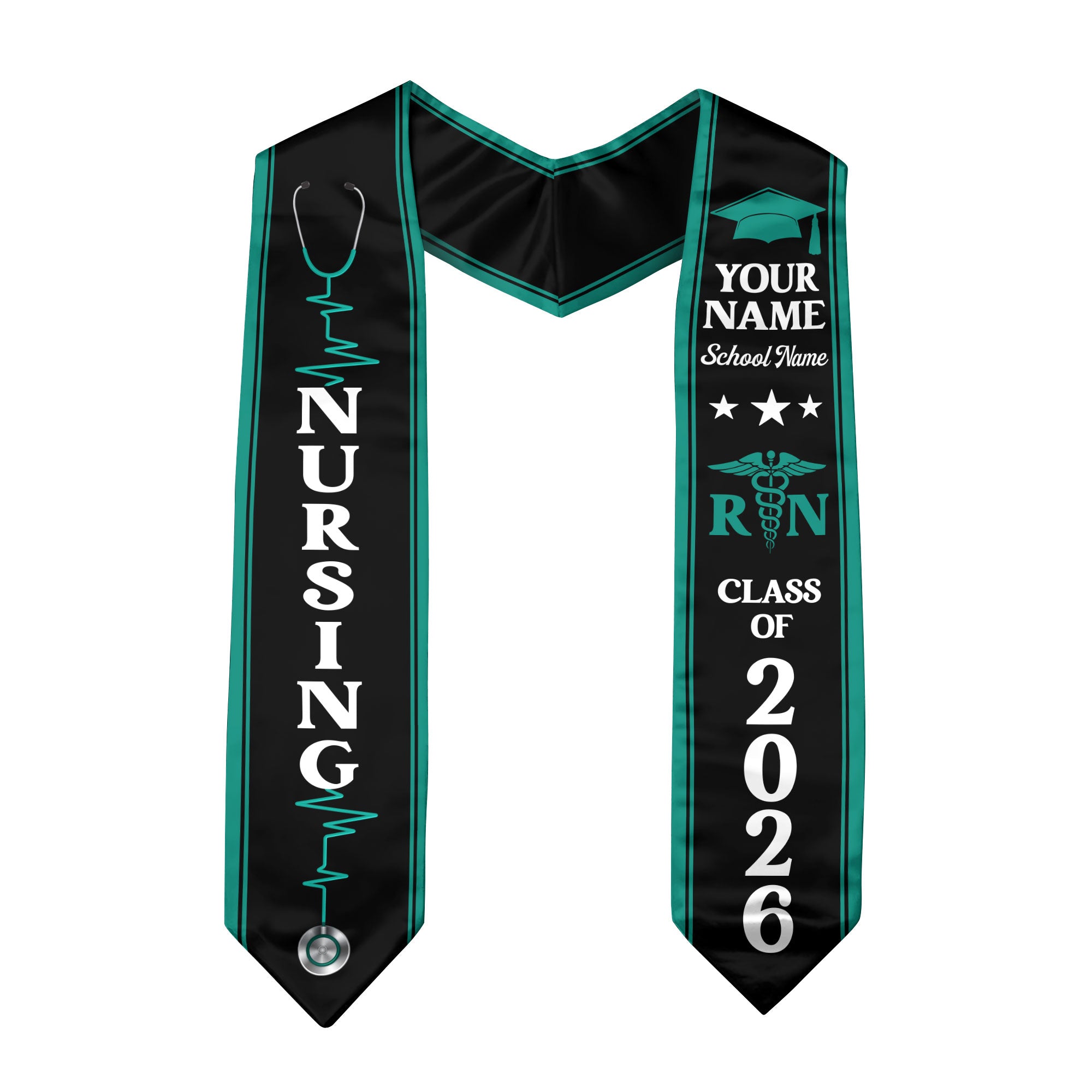 Customized Nursing Graduation Stole for RN and BSN Students, Graduation Sash 2026
