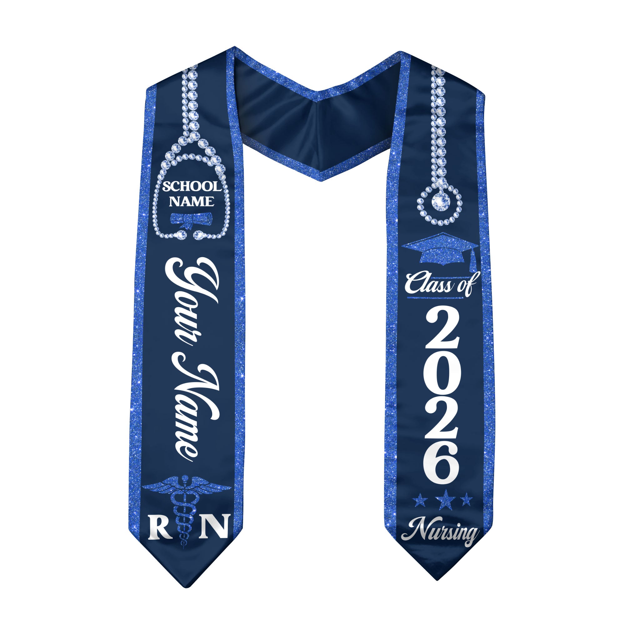 Customized RN Nurse Graduation Stole, BSN Nursing Graduation Sash for Class of 2026