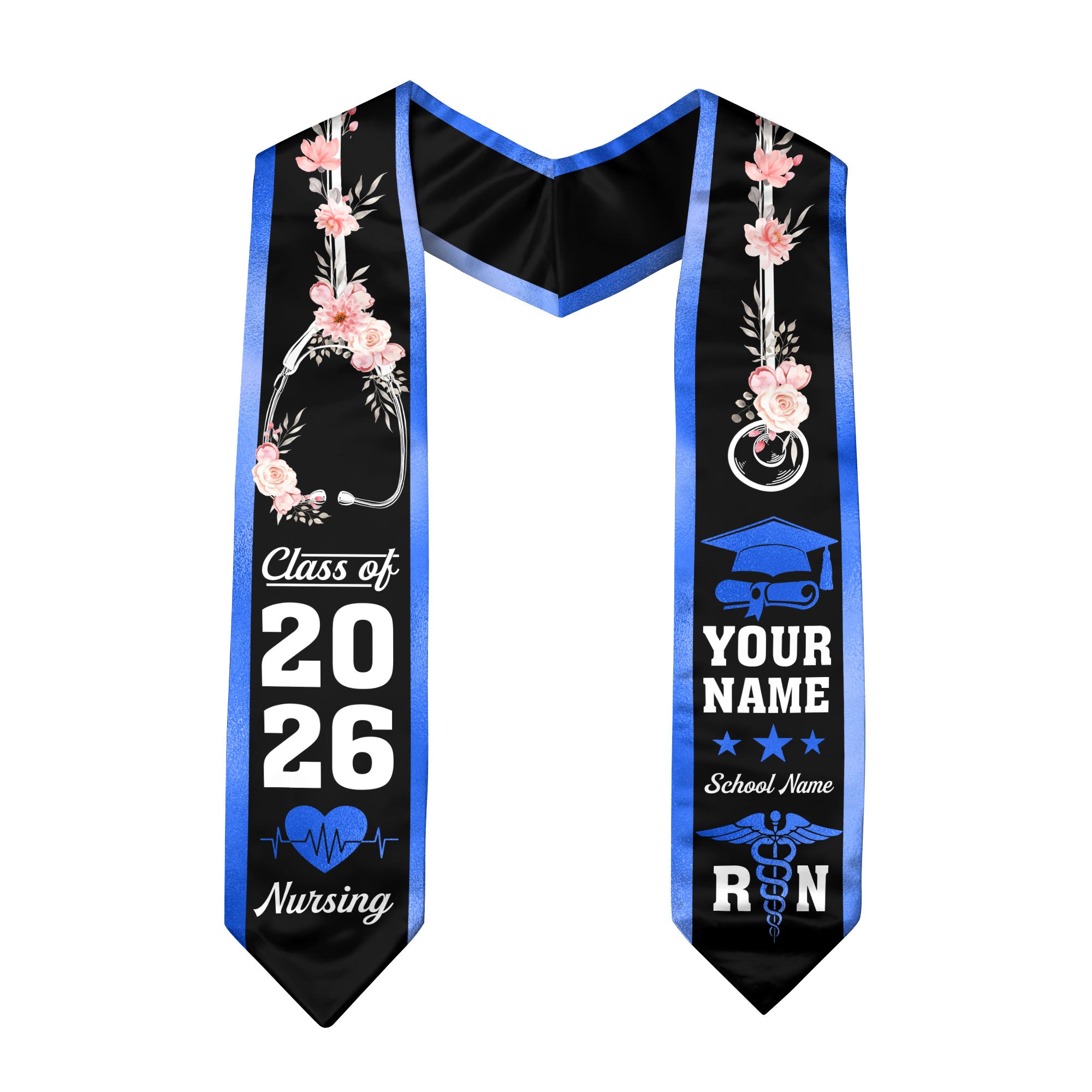 Customized RN Graduation Stole, Nursing Graduation Sash for BSN Nurses, Class of 2026