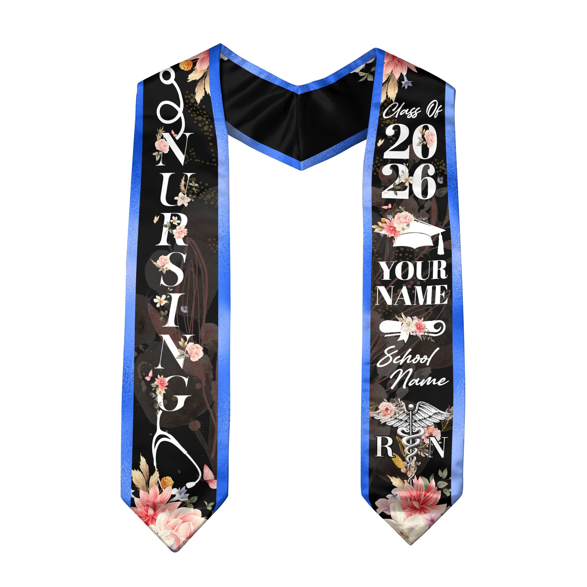 Custom RN Graduation Stole 2026, Nursing Stole Sash for Nurses, Class of 2026 Gift
