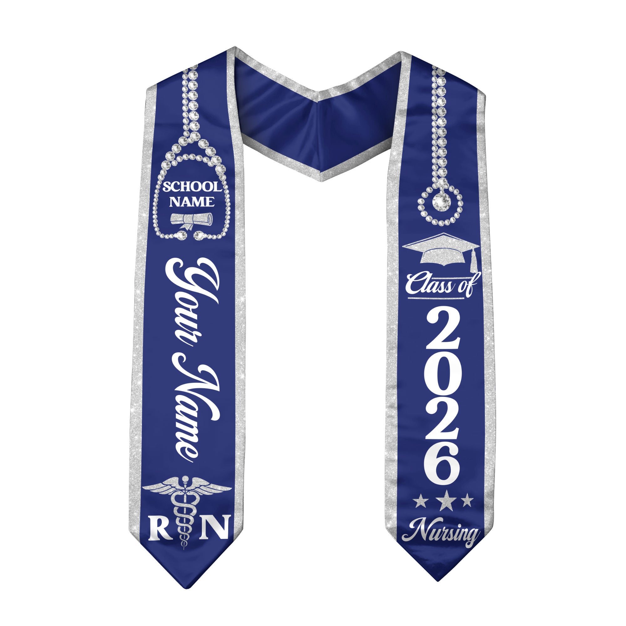 Customized RN Nurse Graduation Stole, BSN Nursing Graduation Sash for Class of 2026