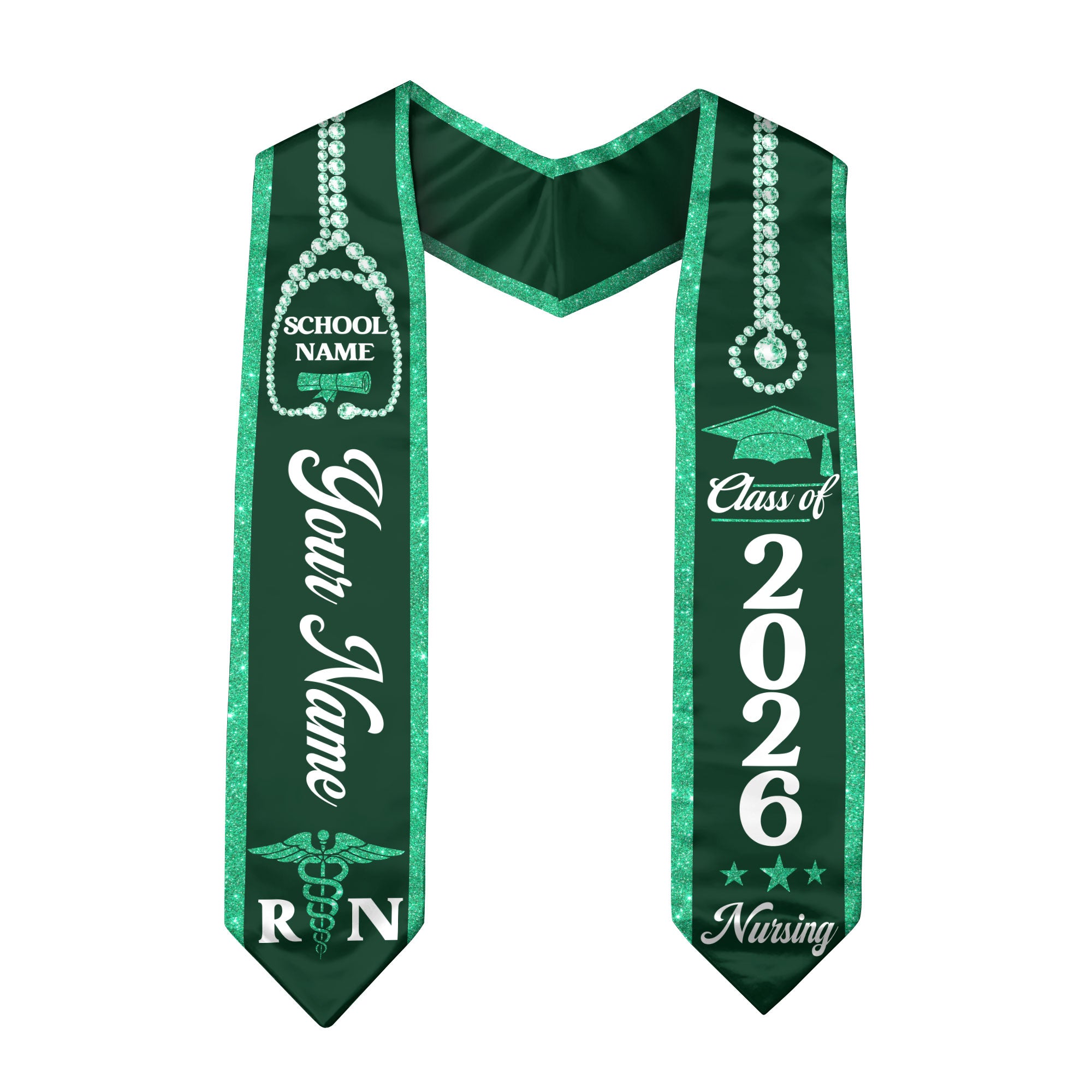 Customized RN Nurse Graduation Stole, BSN Nursing Graduation Sash for Class of 2026