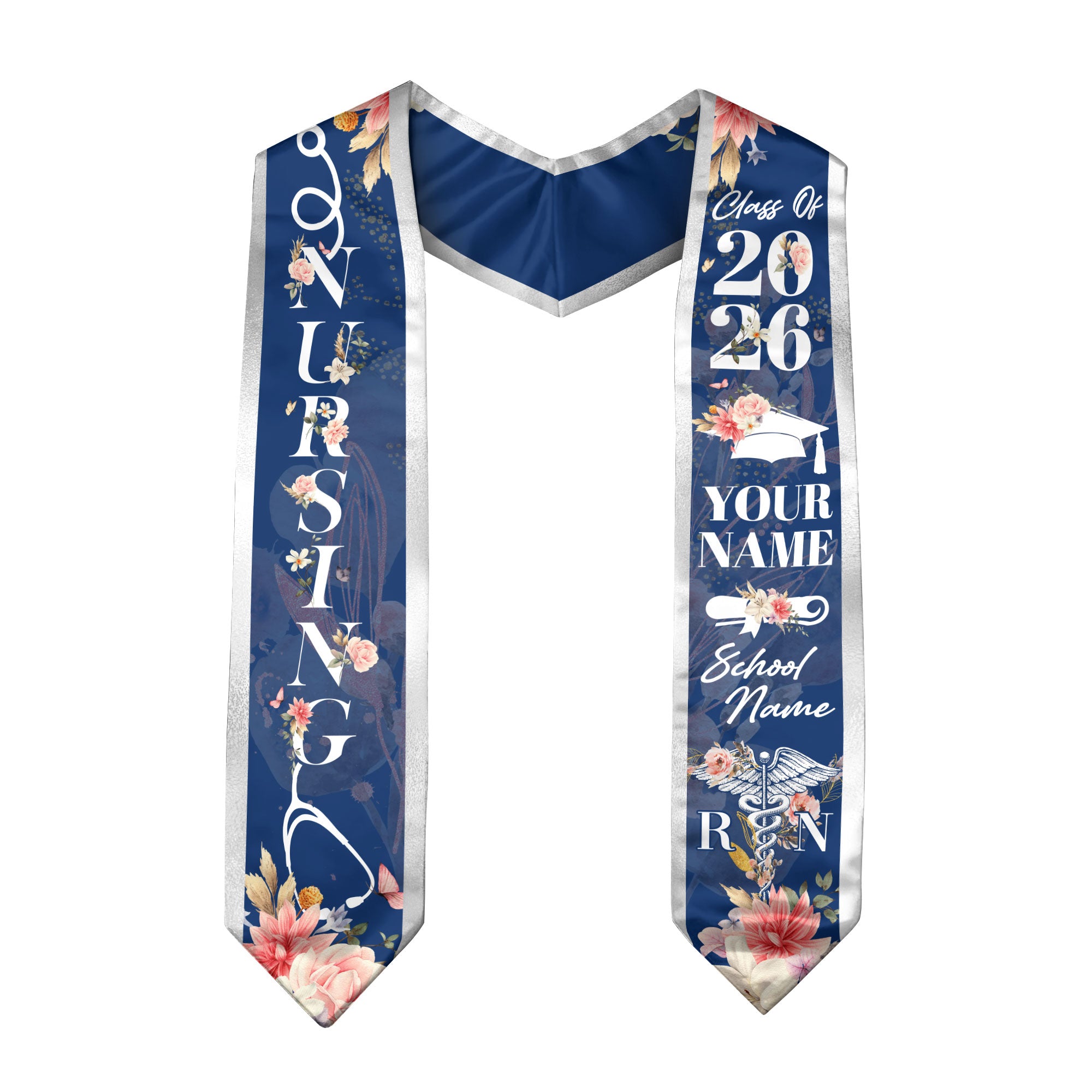 Custom RN Graduation Stole 2026, Nursing Stole Sash for Nurses, Class of 2026 Gift