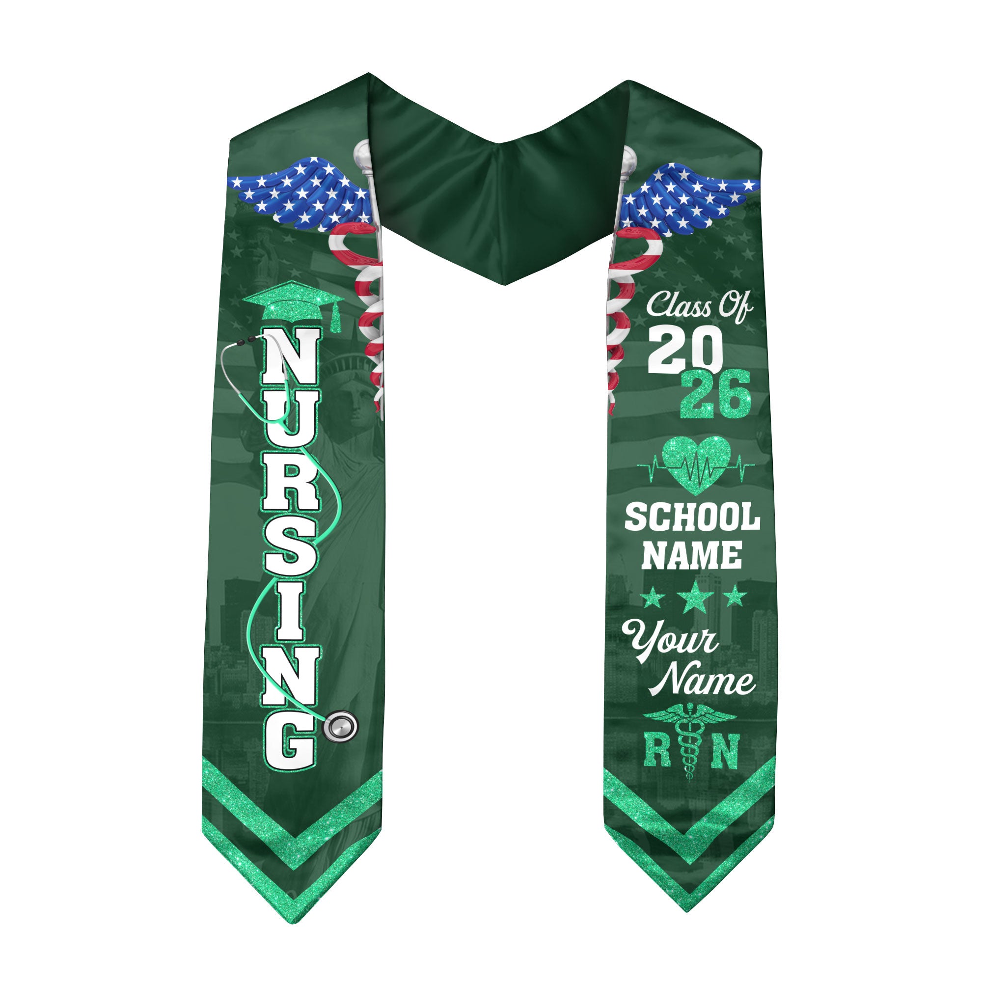 Customized Nursing Graduation Sash for RN Graduates, BSN Nurse Stole Class of 2026